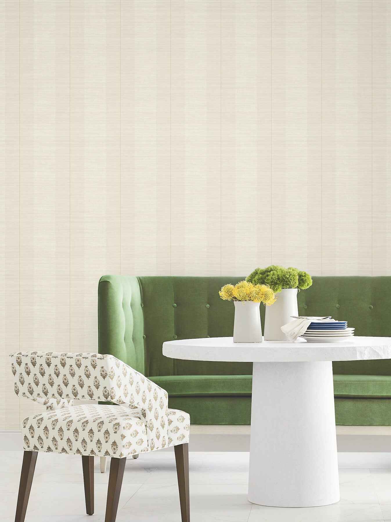 Colbert Stripe Ivory Textured Wallpaper - York Wallcoverings - LL3205 - York Wallcoverings Wallpaper