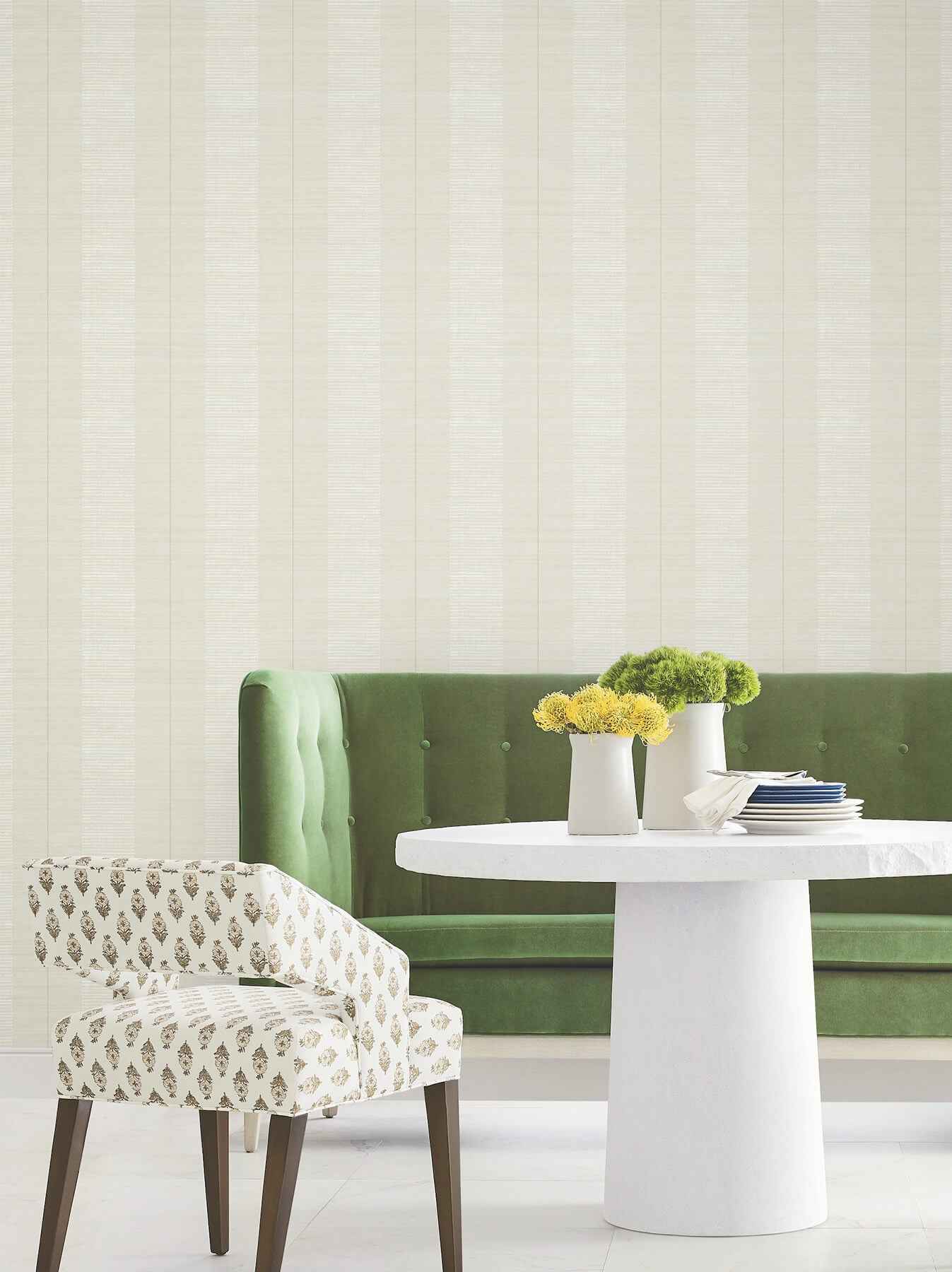Colbert Stripe Light Grey Textured Wallpaper - York Wallcoverings - LL3207 - York Wallcoverings Wallpaper