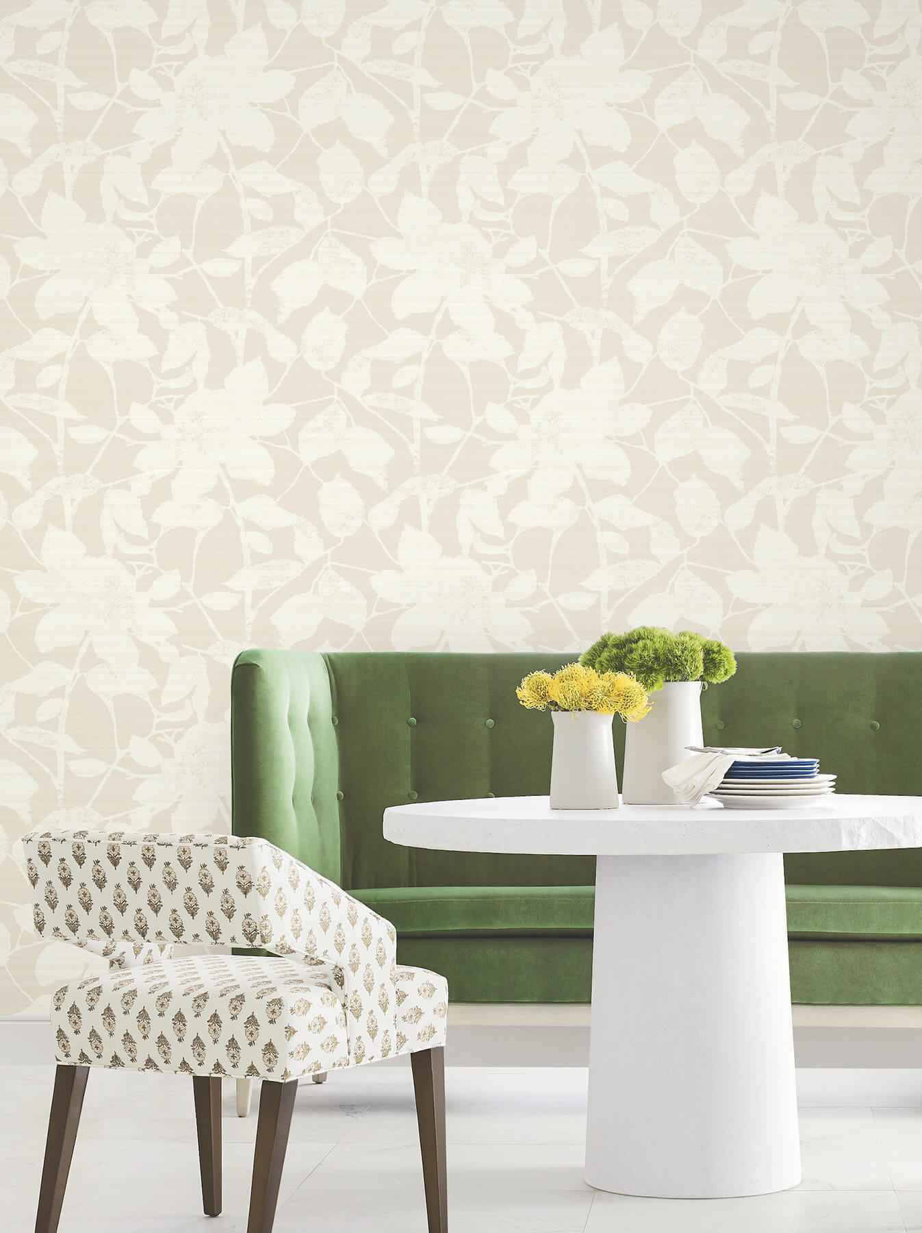 Solange Neutral Botanical Wallpaper - York Wallcoverings - LL3211 - York Wallcoverings Wallpaper