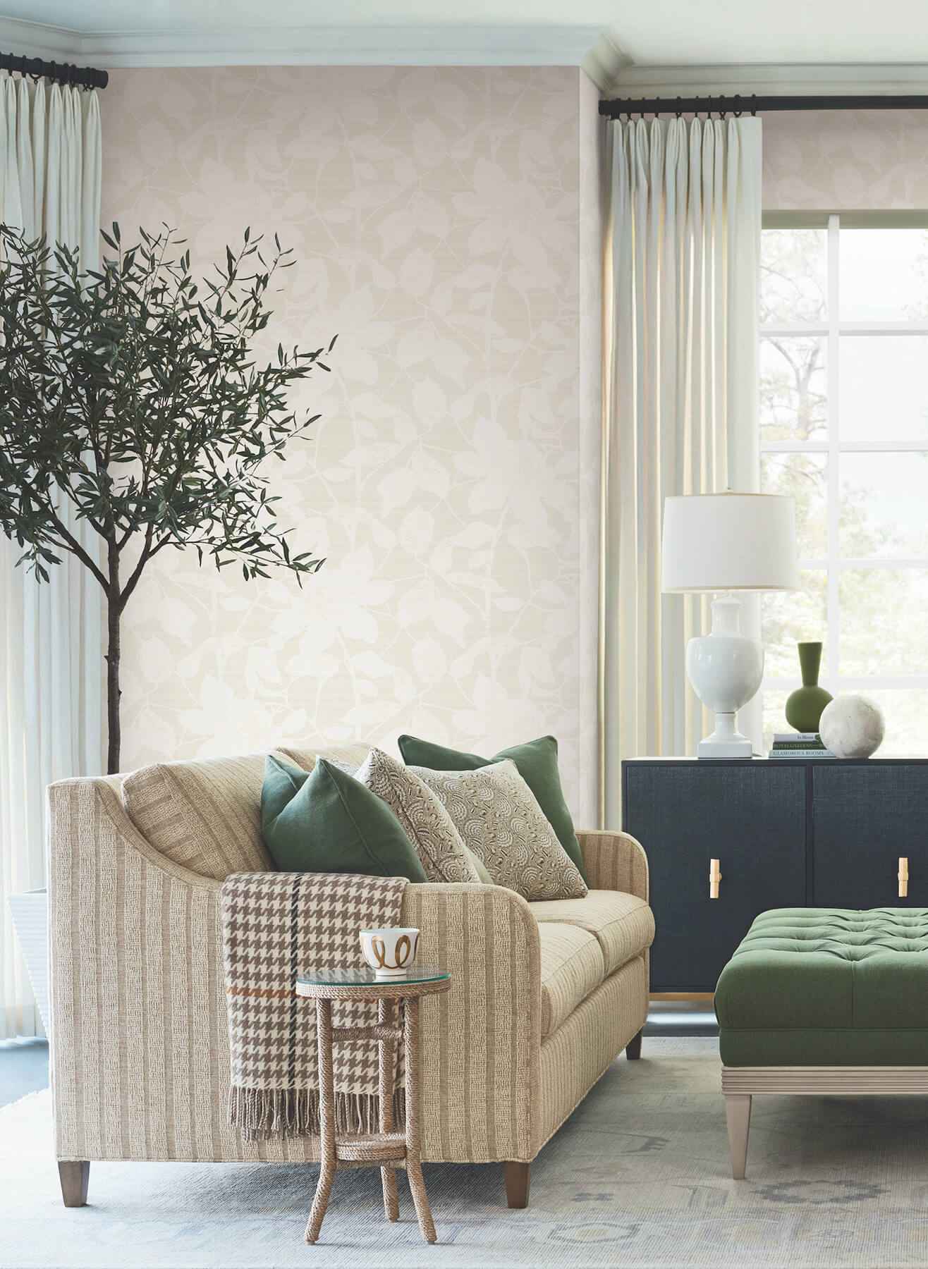 Solange Dove Botanical Wallpaper - York Wallcoverings - LL3212 - York Wallcoverings Wallpaper