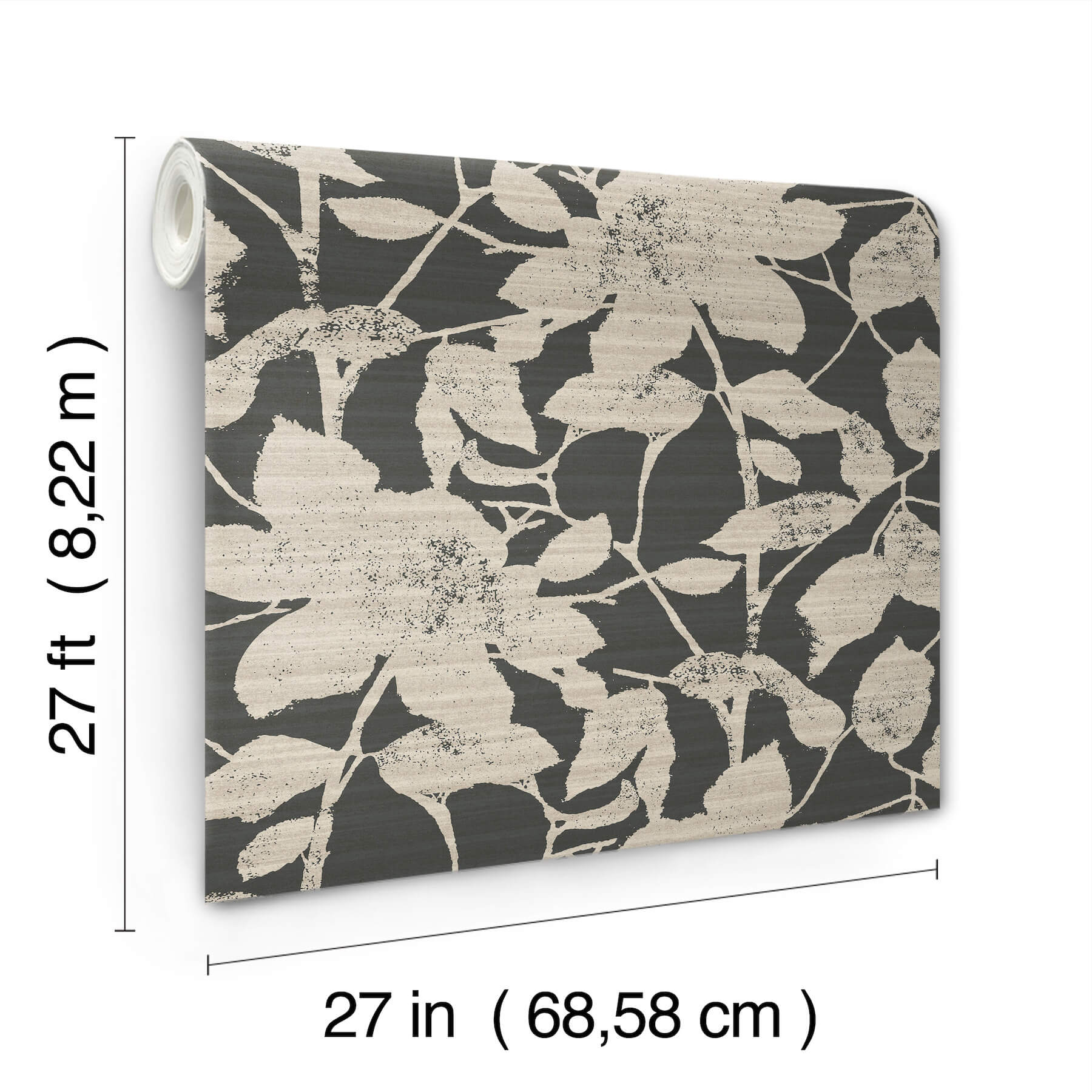 solange-black-botanical-wallpaper-york-wallcoverings-ll3213 - York Wallcoverings Wallpaper