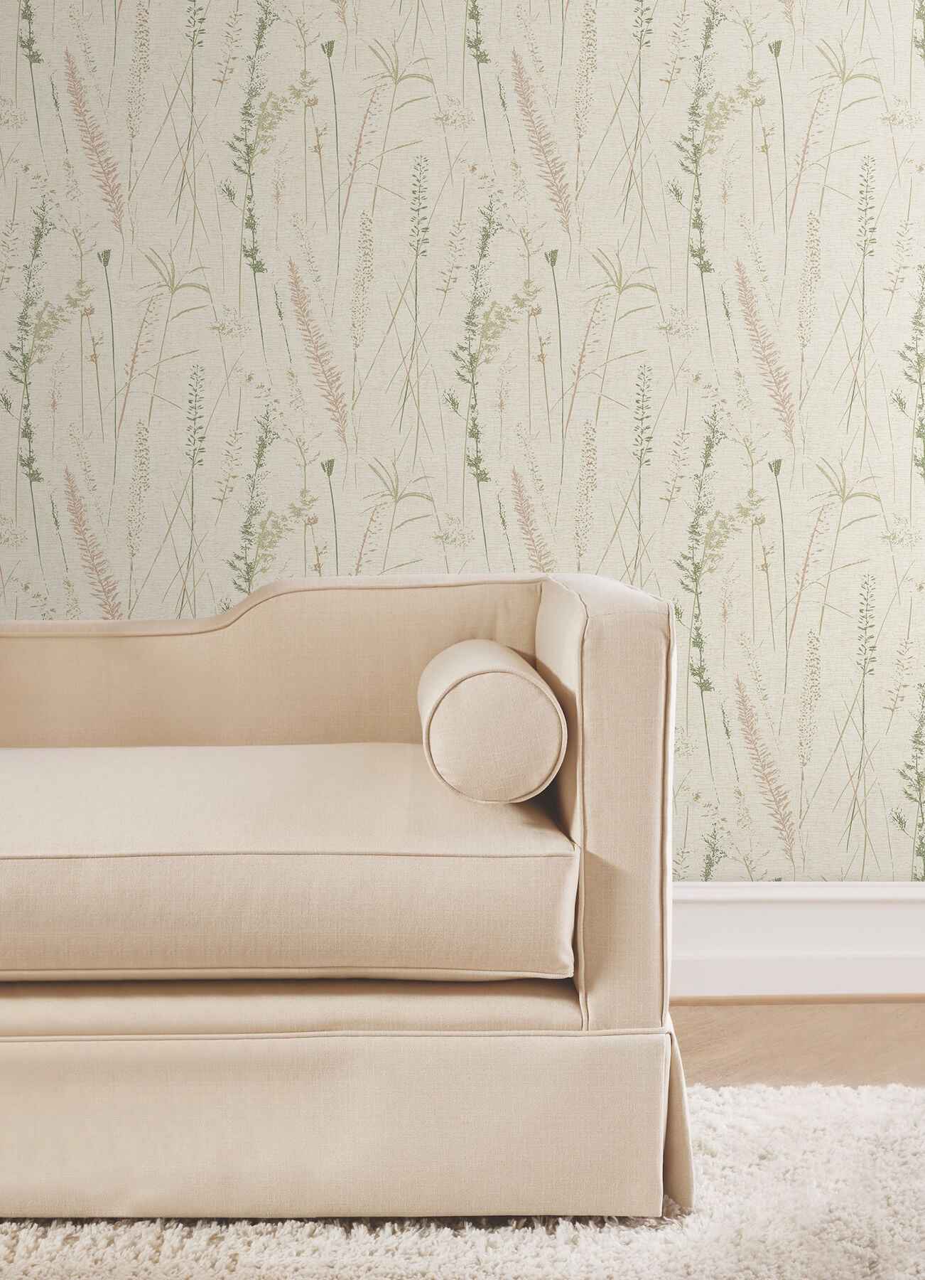 Meadow Splendor Salmon Botanical Wallpaper - York Wallcoverings - LL3238 - York Wallcoverings Wallpaper