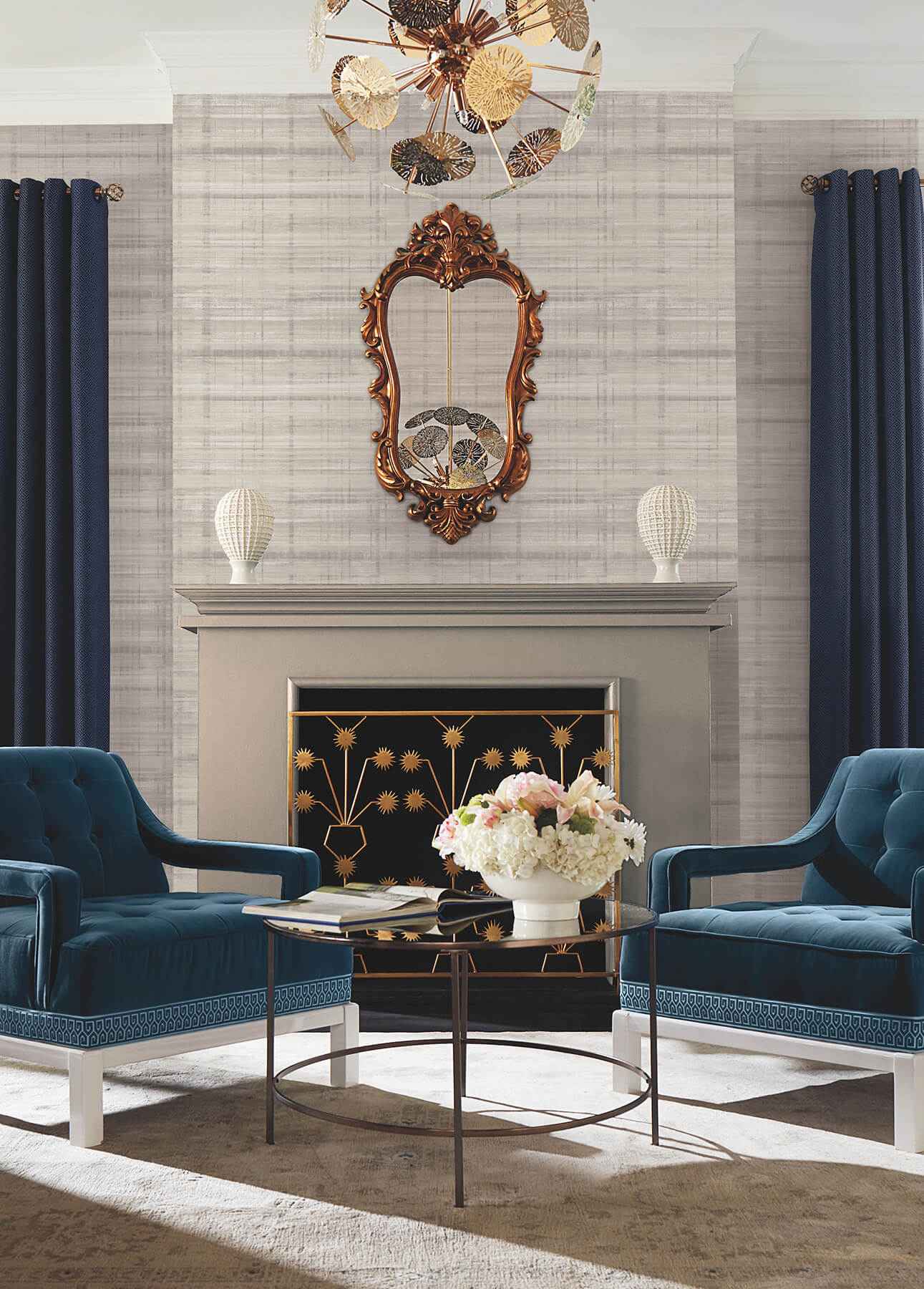 Vanishing Point Grey Striated Wallpaper - York Wallcoverings - LL3246