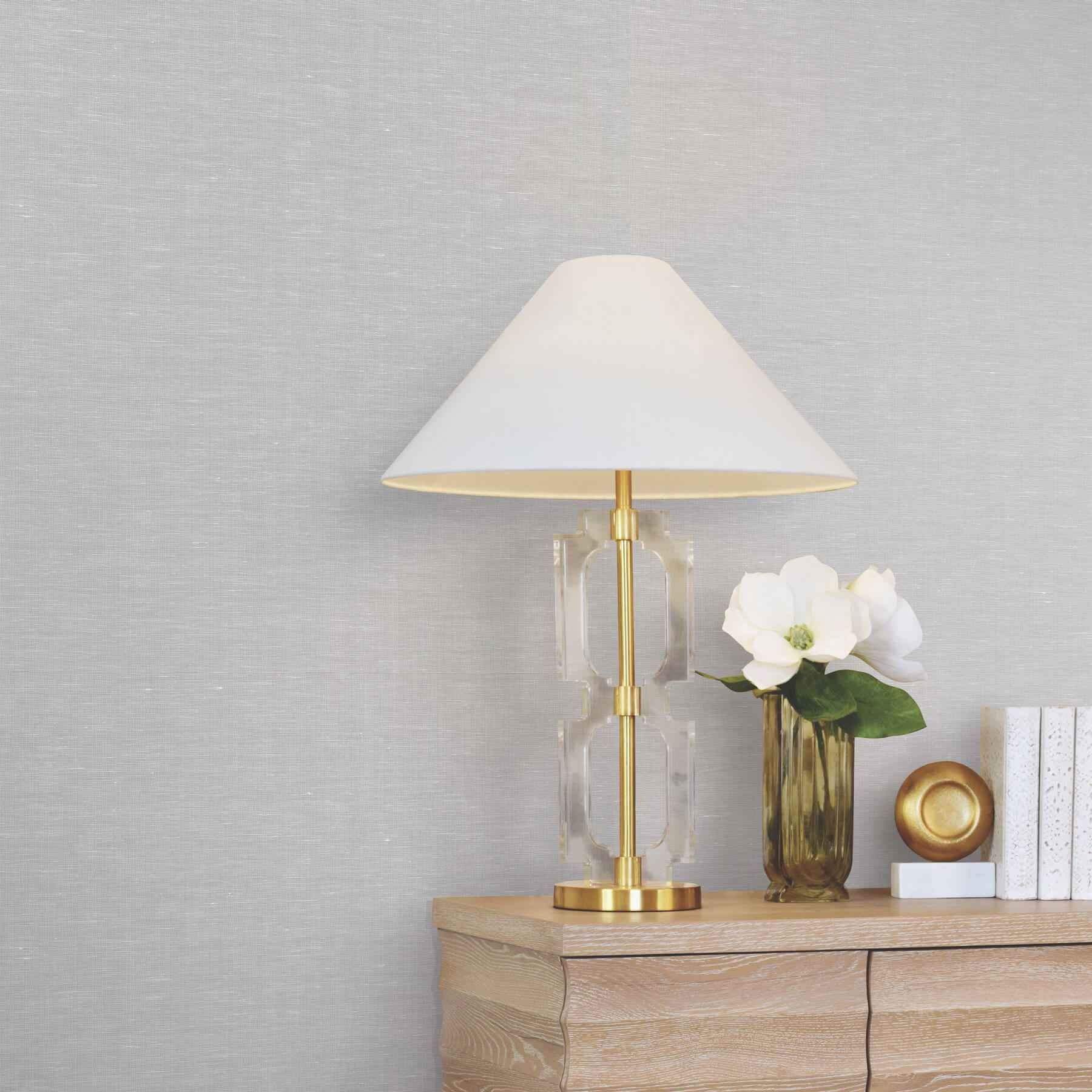 Hempfield Weave Light Grey Loomed Wallpaper - York Wallcoverings - LL4348 - York Wallcoverings Wallpaper