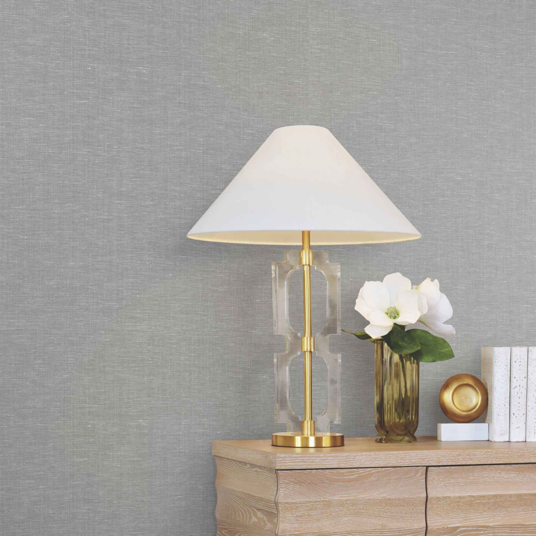 Hempfield Weave Charcoal Loomed Wallpaper - York Wallcoverings - LL4353