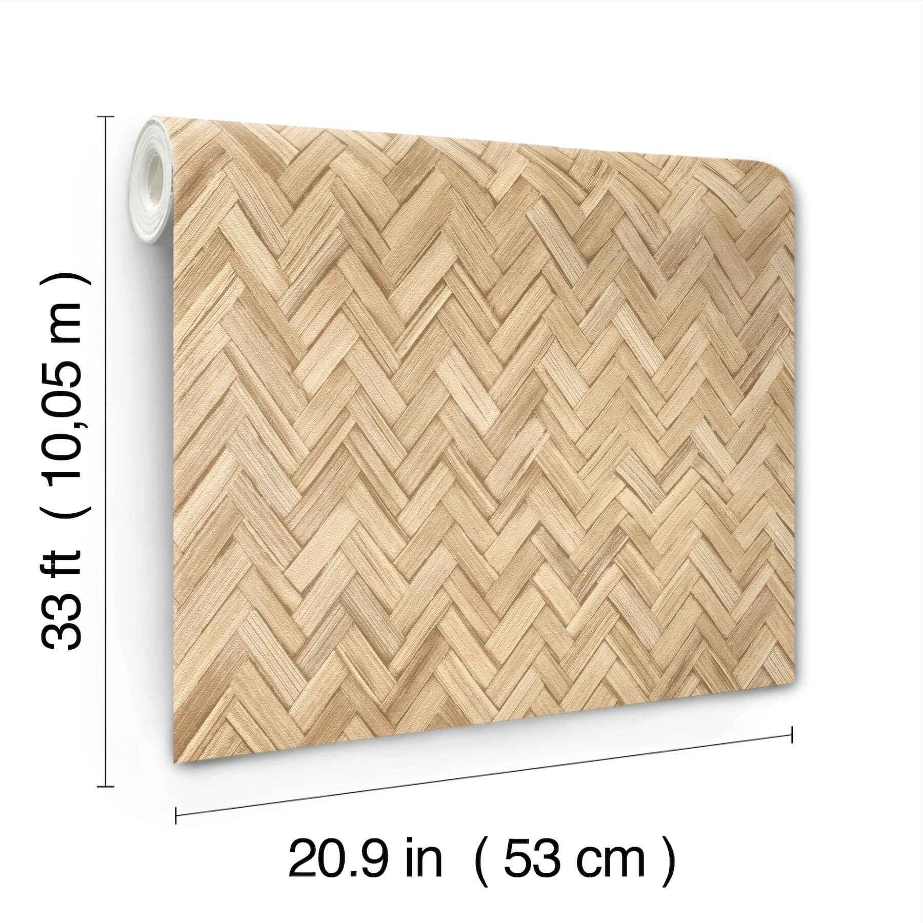 Ellery Wheat Herringbone Wallpaper - York Wallcoverings - 4202-410334 - York Wallcoverings Wallpaper