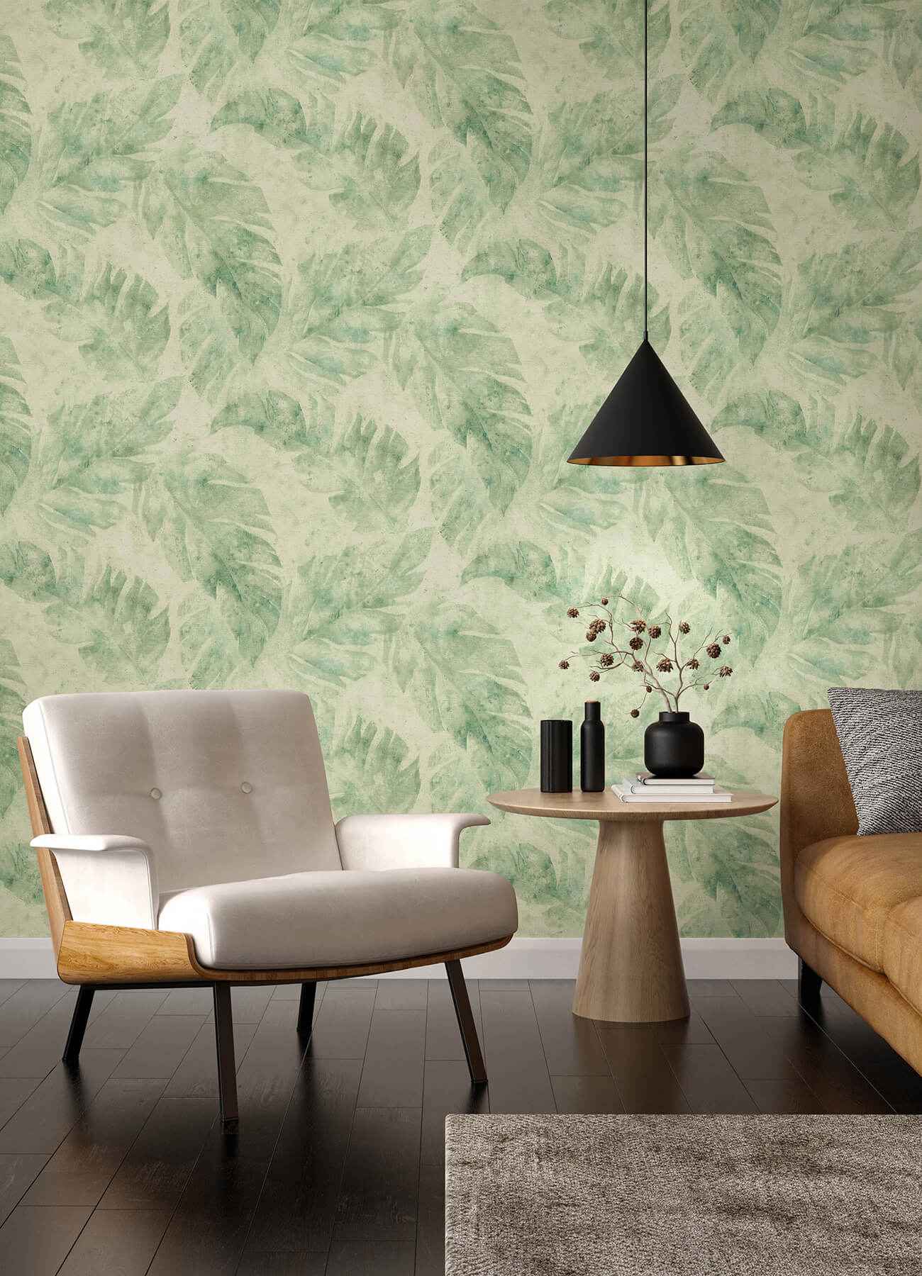 Sanne Green Palm Wallpaper - York Wallcoverings - 4202-416121 - York Wallcoverings Wallpaper