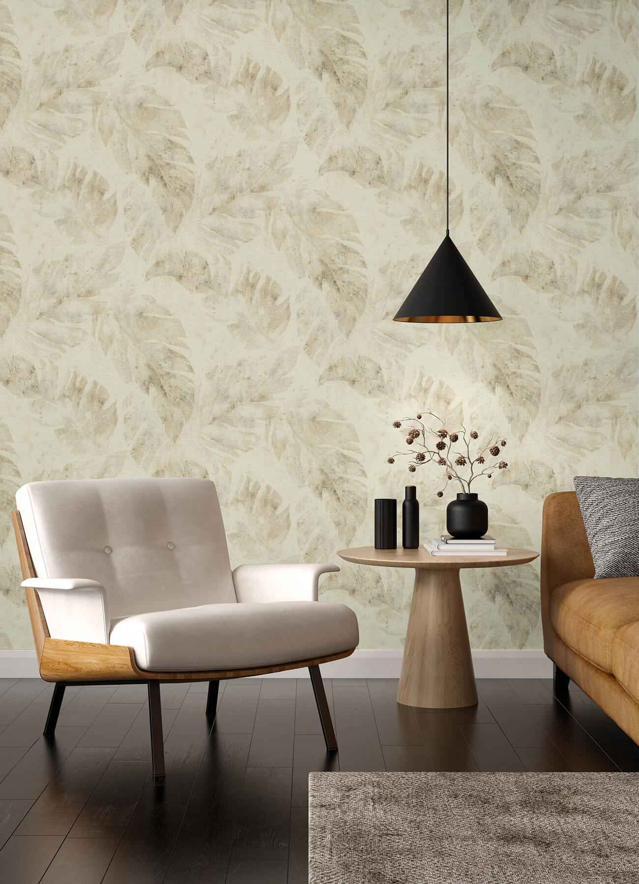 Sanne Beige Palm Wallpaper - York Wallcoverings - 4202-416145