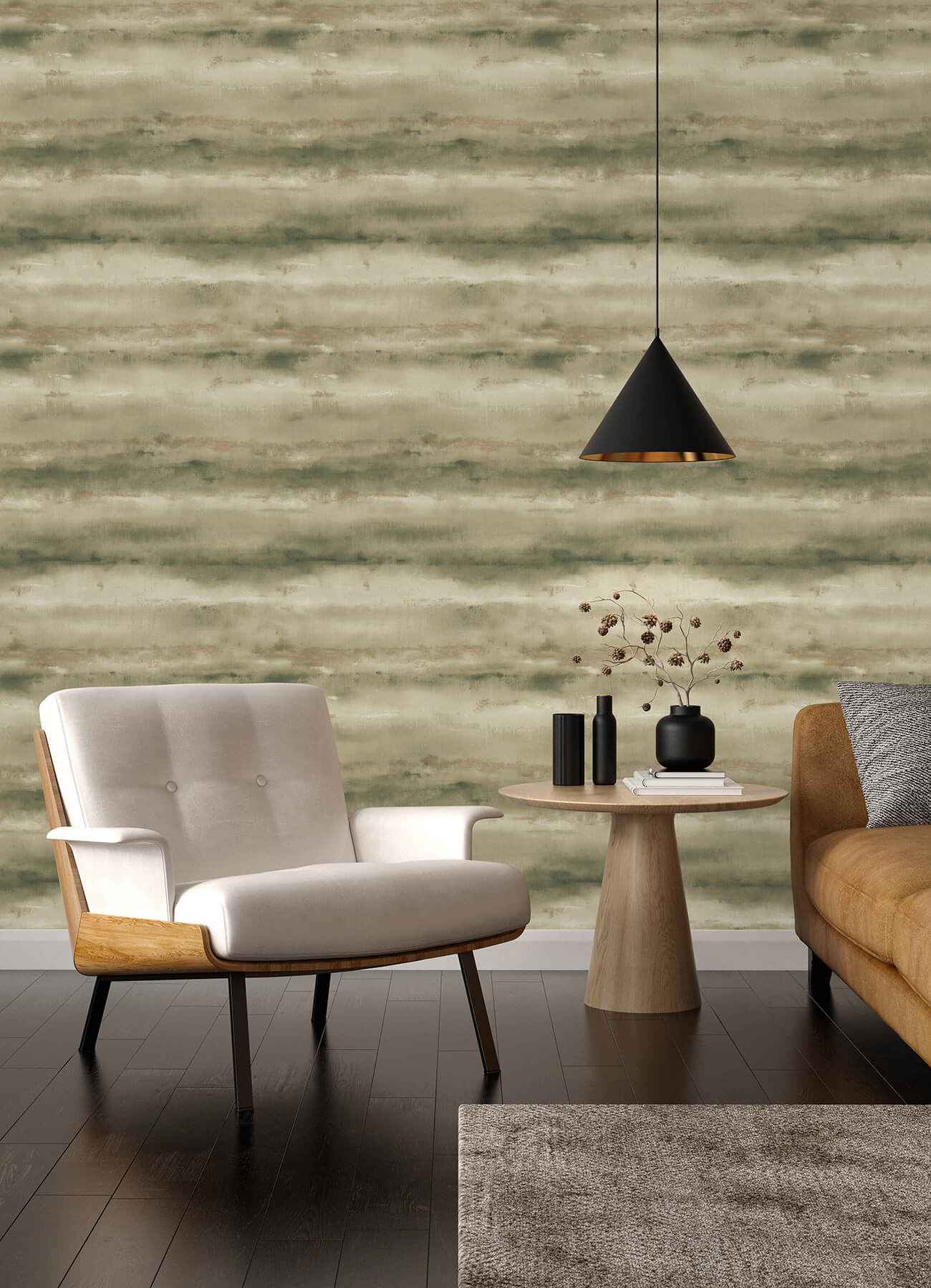 Ayla Green Abstract Stripe Wallpaper - York Wallcoverings - 4202-481655