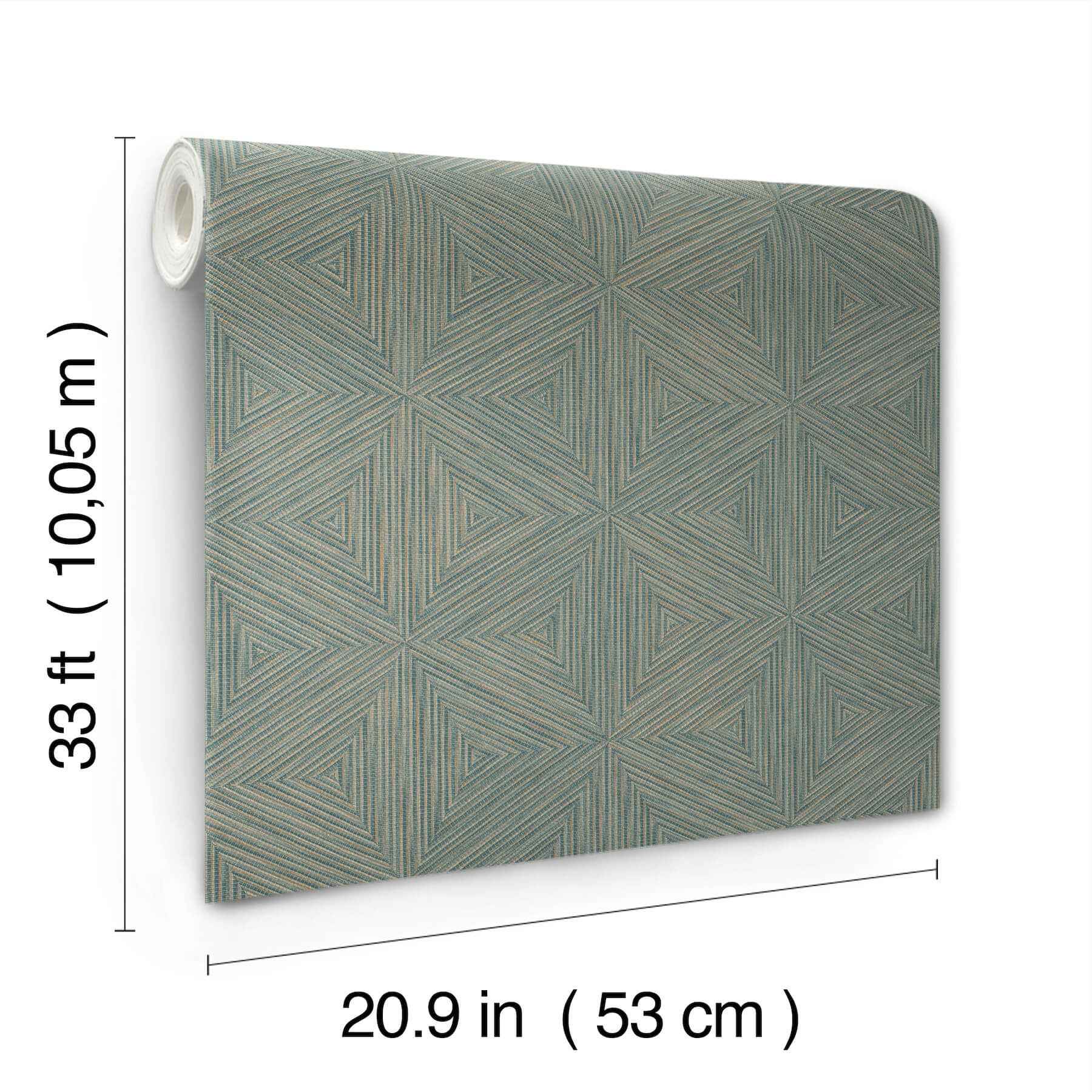 Anara Teal Geo Faux Grasscloth Wallpaper - York Wallcoverings - 4202-571271 - York Wallcoverings Wallpaper