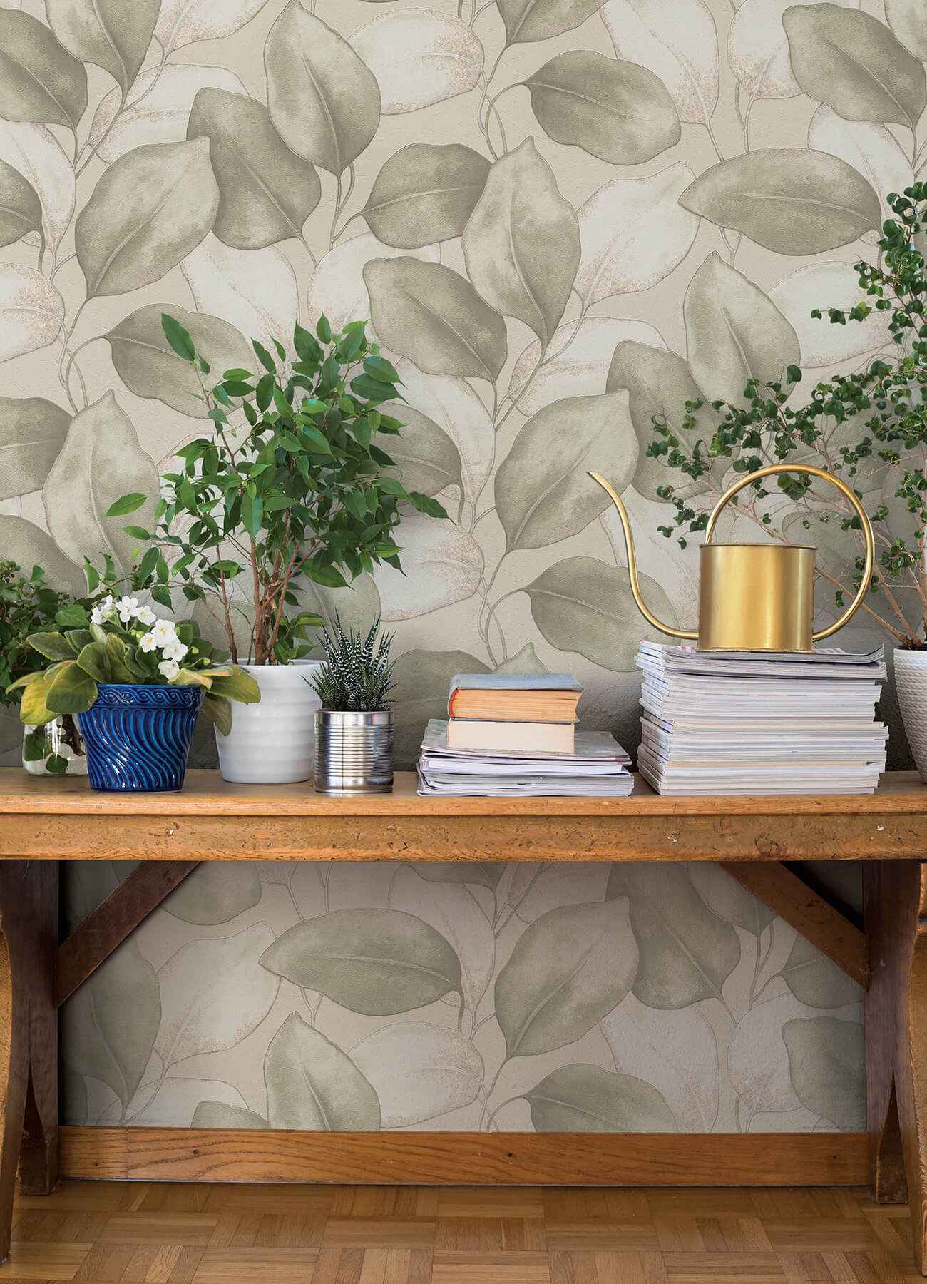 Evanthe Sage Vine Wallpaper - York Wallcoverings - 4202-659870