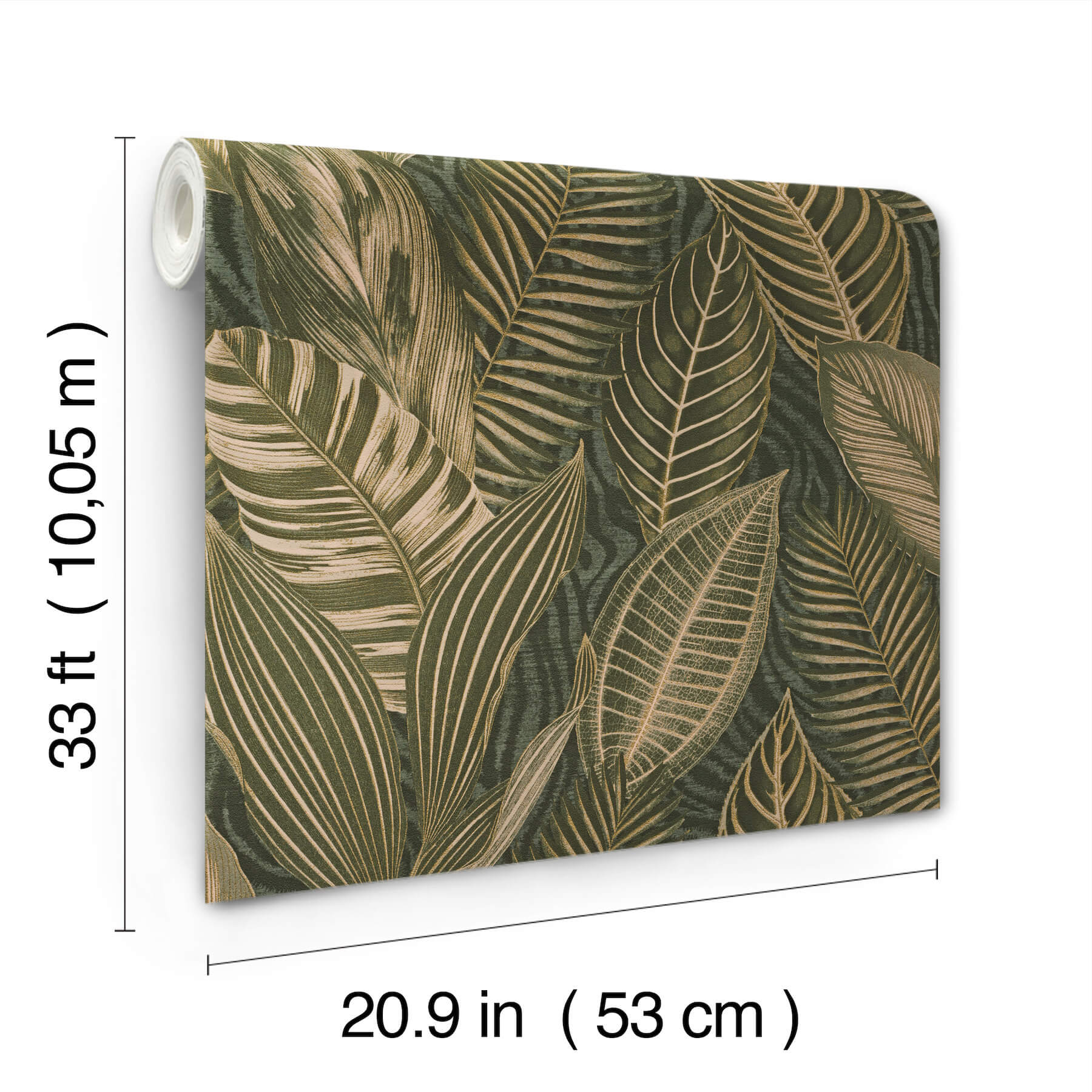 acacius-dark-green-tropical-foliage-wallpaper-york-wallcoverings-4202-751826 - York Wallcoverings Wallpaper