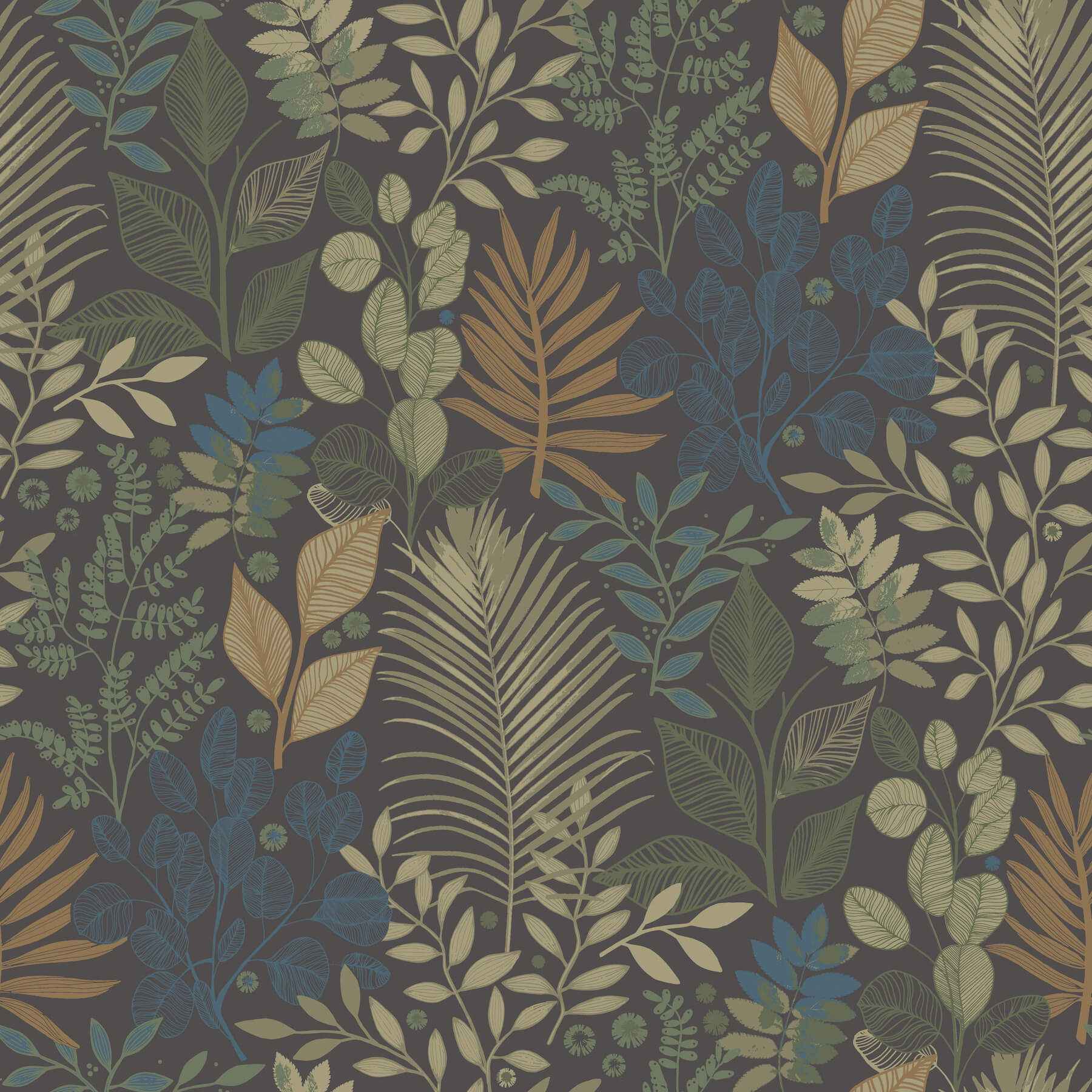 Ängslycka Charcoal Forest Botanicals Wallpaper - York Wallcoverings - 4201-20105 - York Wallcoverings Wallpaper