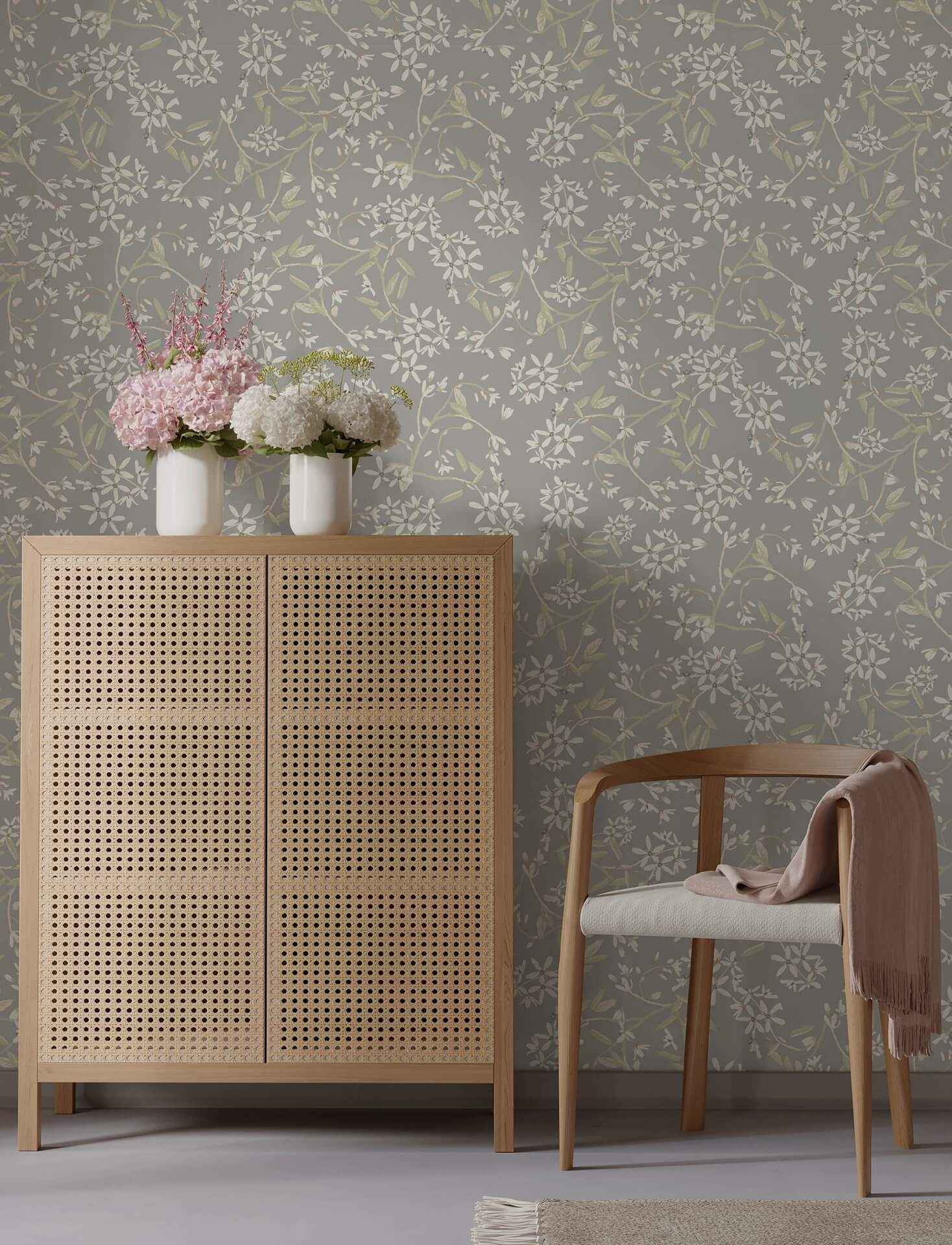Paradis Slate Bouquet Toss Wallpaper - York Wallcoverings - 4201-20114 - York Wallcoverings Wallpaper