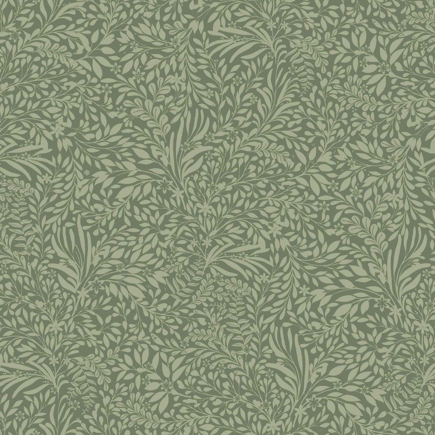 Kristina Evergreen Botanical Wallpaper - York Wallcoverings - 4201-20129