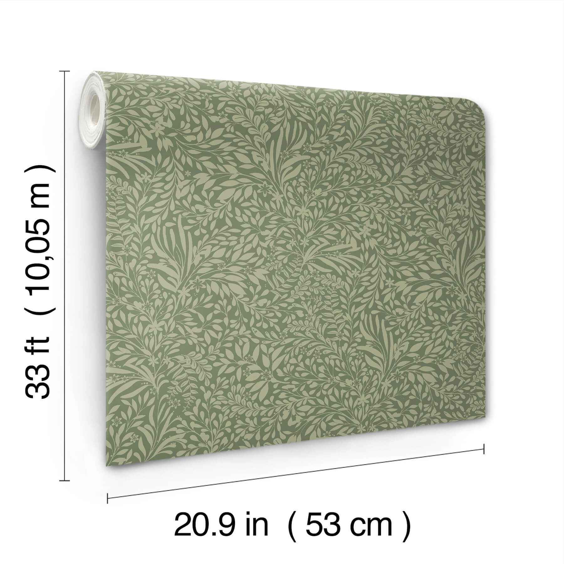 Kristina Evergreen Botanical Wallpaper - York Wallcoverings - 4201-20129 - York Wallcoverings Wallpaper