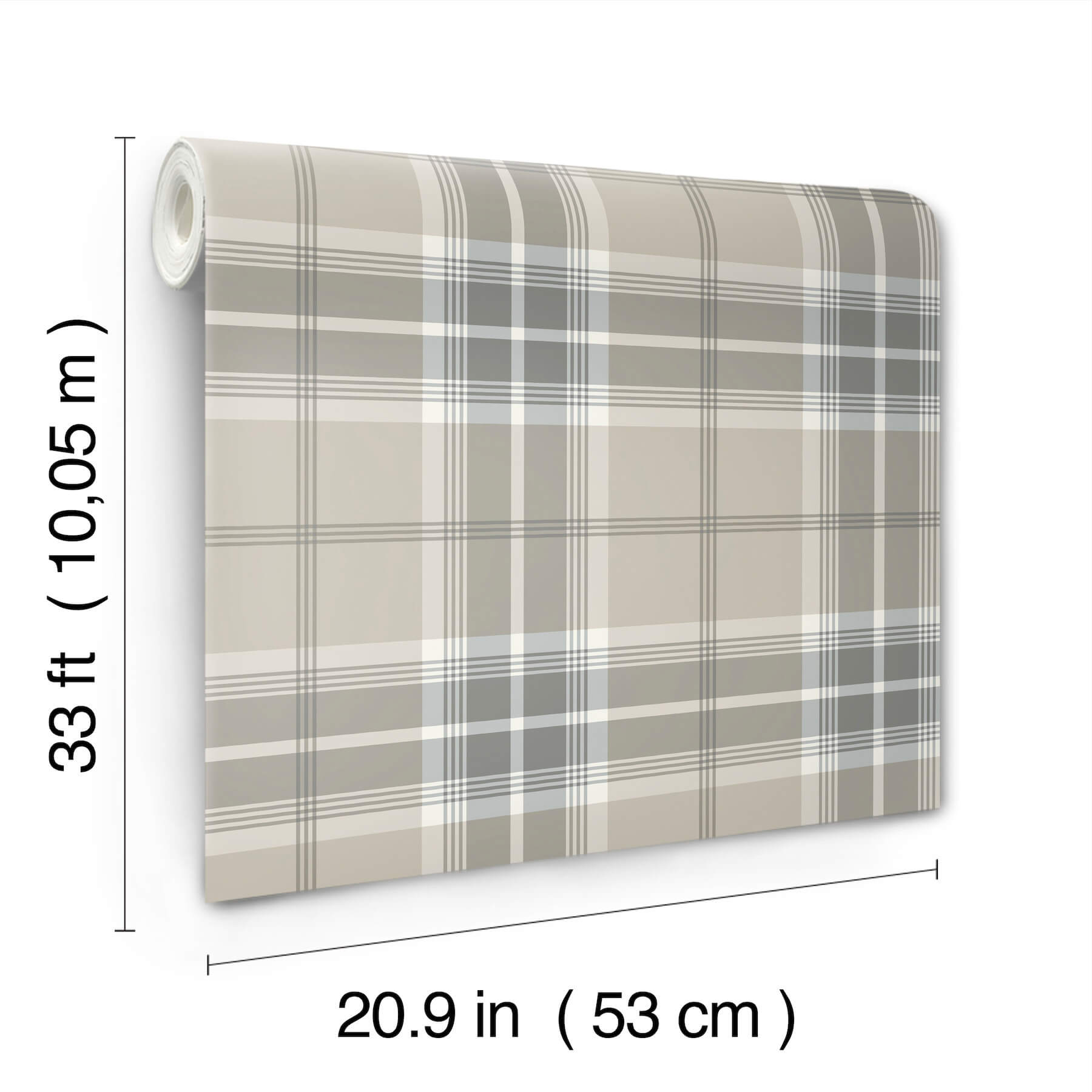 emma-grey-plaid-wallpaper-york-wallcoverings-4201-20130 - York Wallcoverings Wallpaper