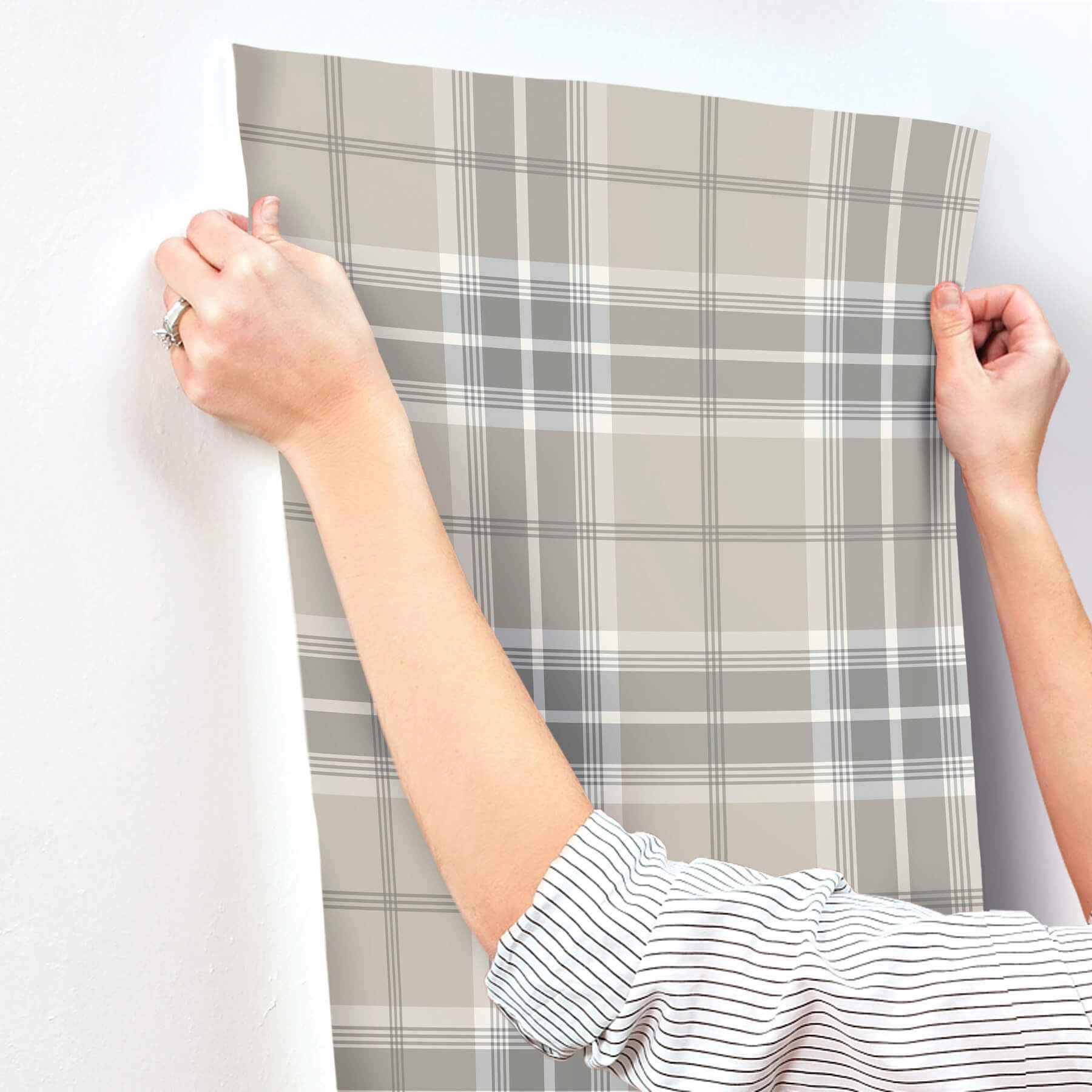 Emma Grey Plaid Wallpaper - York Wallcoverings - 4201-20130 - York Wallcoverings Wallpaper