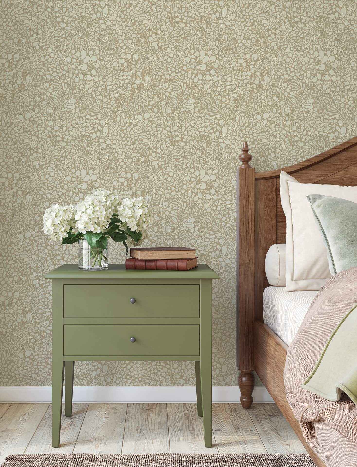 Siv Chestnut Botanical Wallpaper - York Wallcoverings - 4201-48002 - York Wallcoverings Wallpaper