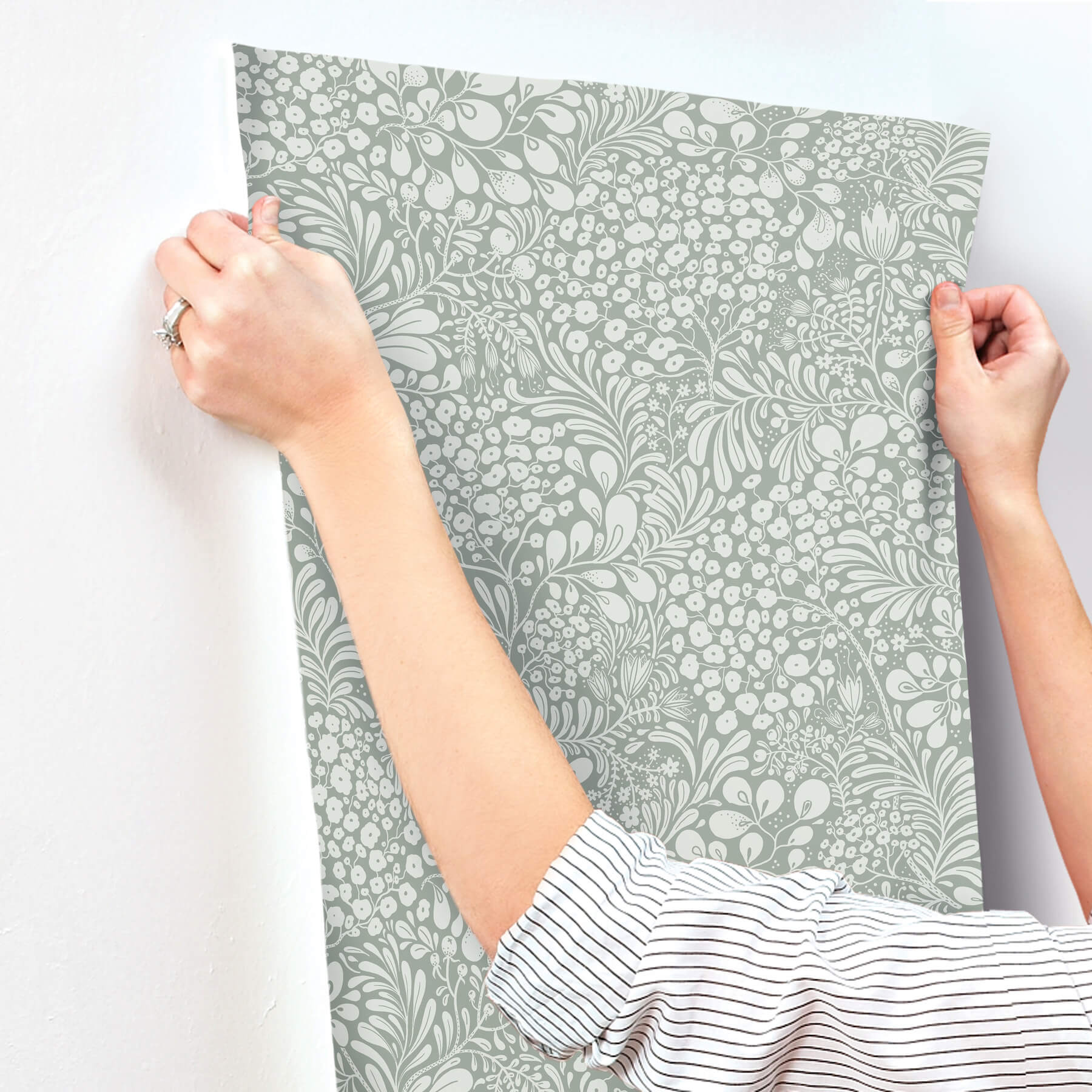 siv-slate-botanical-wallpaper-york-wallcoverings-4201-48004 - York Wallcoverings Wallpaper