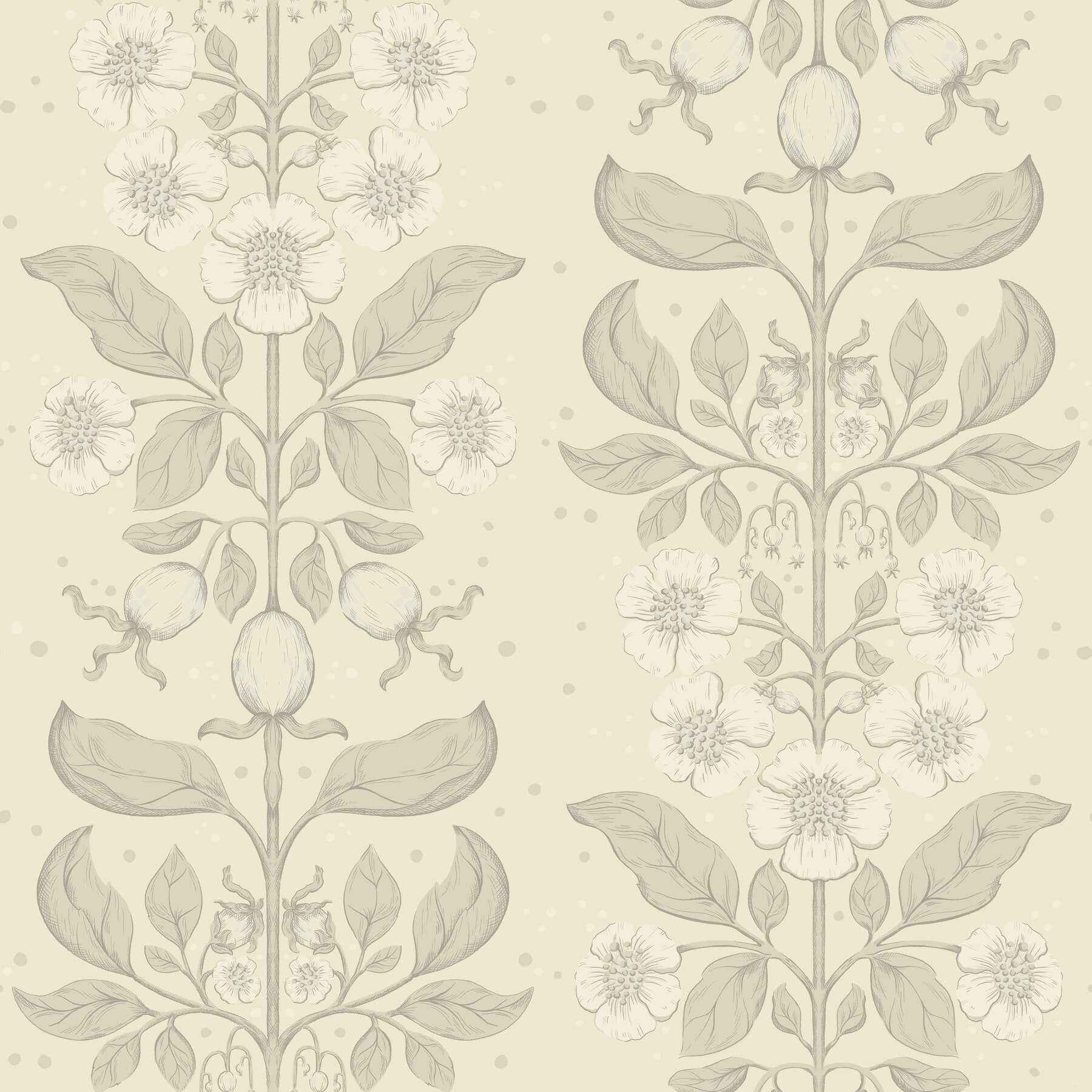 Rosa Cream Floral Columns Wallpaper - York Wallcoverings - 4201-48009