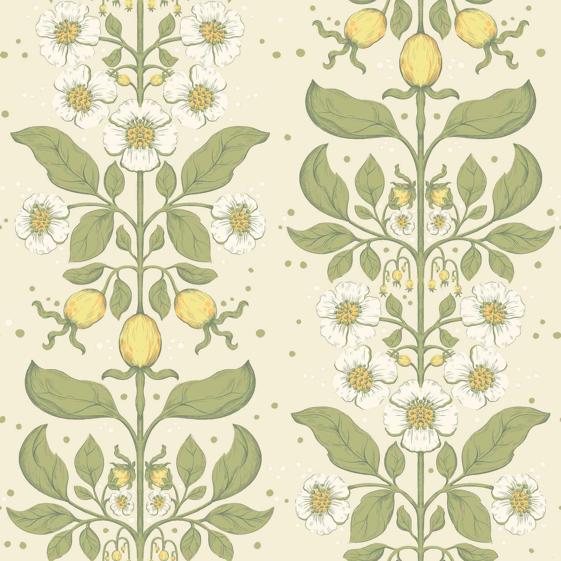 Rosa Green Floral Columns Wallpaper - York Wallcoverings - 4201-48010 - York Wallcoverings Wallpaper