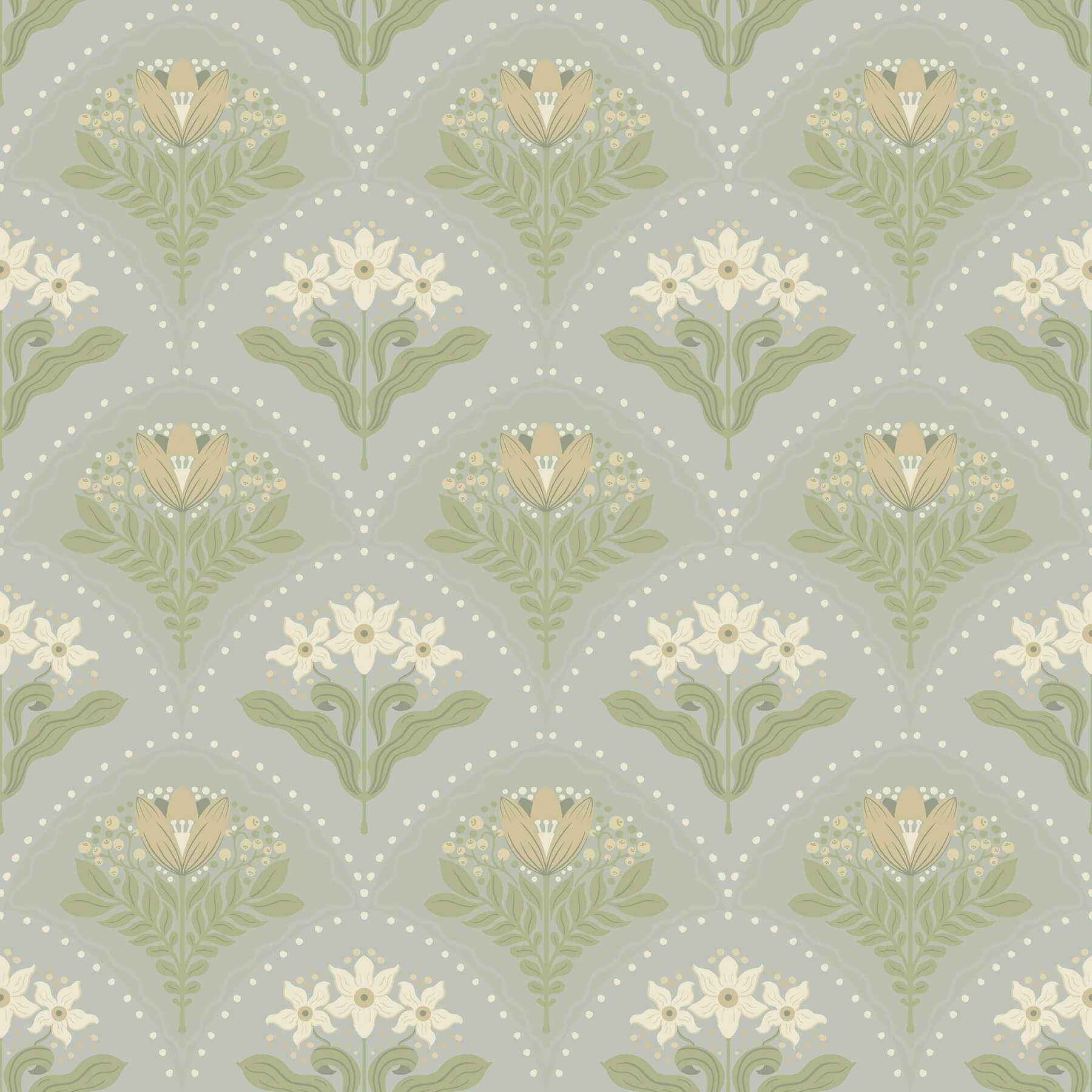 Maj Sky Blue Floral Damask Wallpaper - York Wallcoverings - 4201-48016 - York Wallcoverings Wallpaper