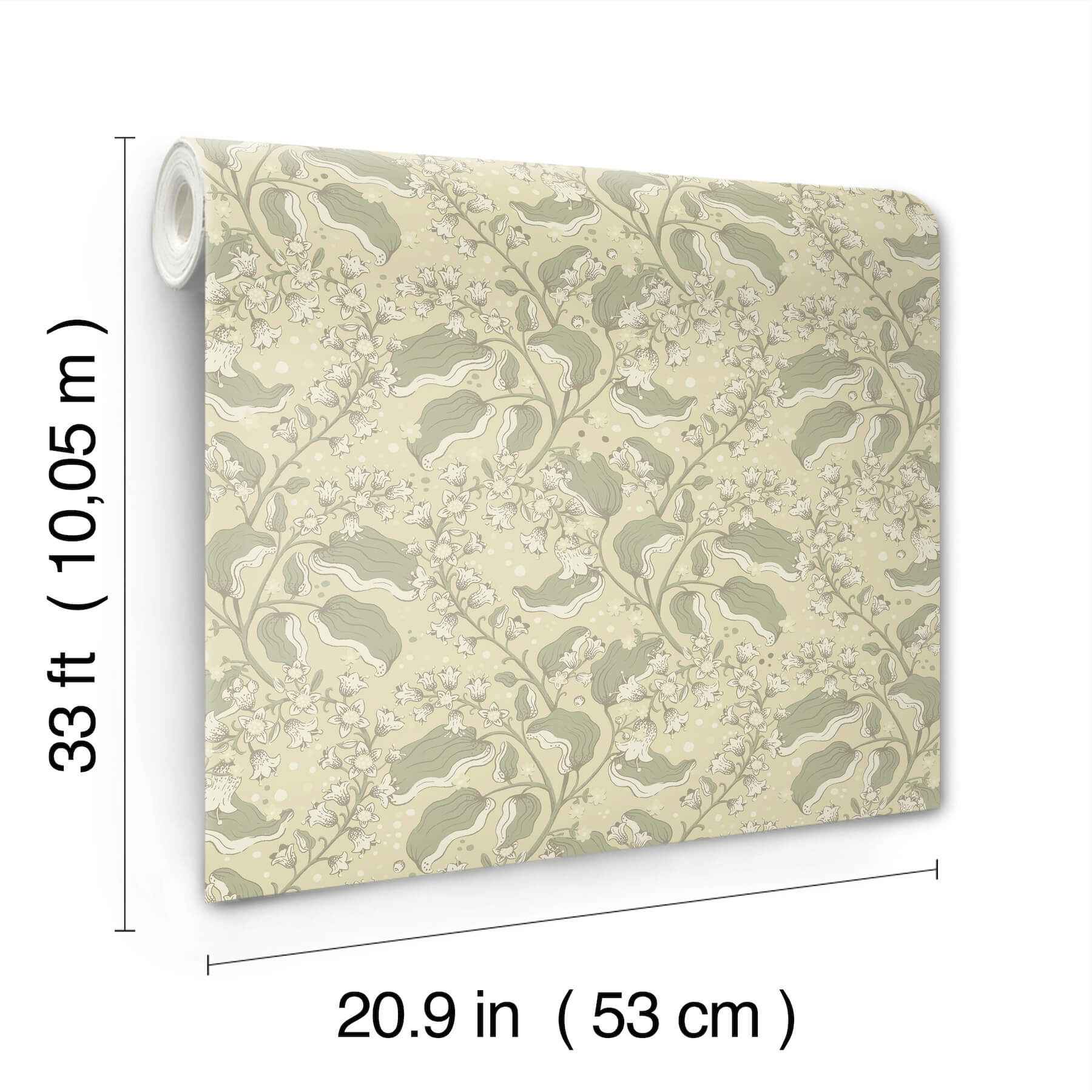 Syren Light Green Dainty Floral Wallpaper - York Wallcoverings - 4201-48025 - York Wallcoverings Wallpaper