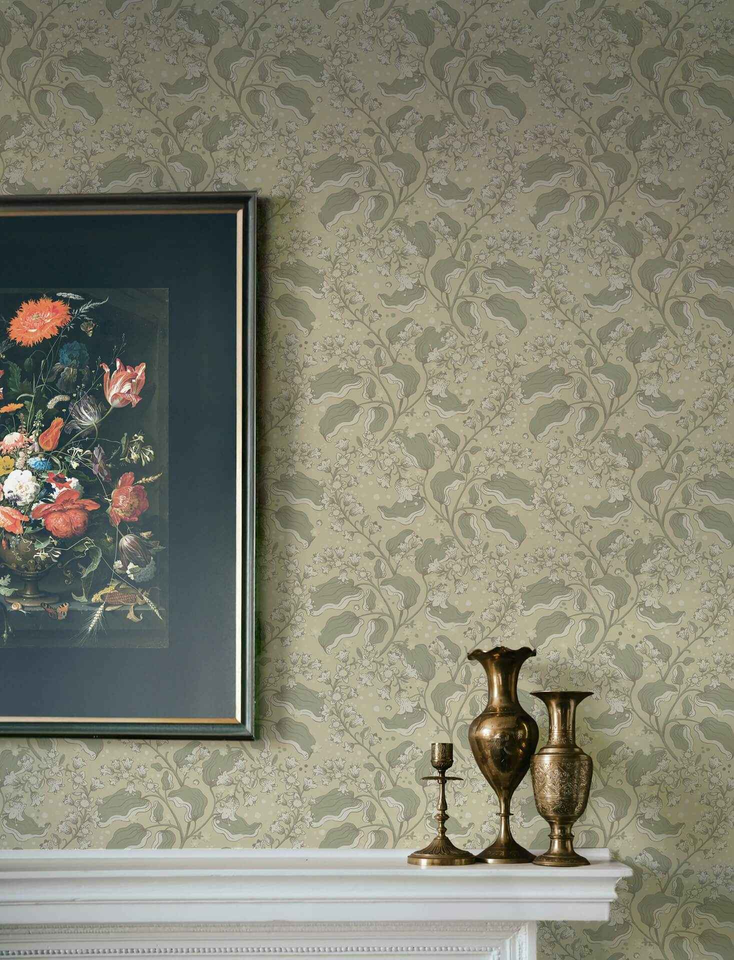 Syren Light Green Dainty Floral Wallpaper - York Wallcoverings - 4201-48025 - York Wallcoverings Wallpaper