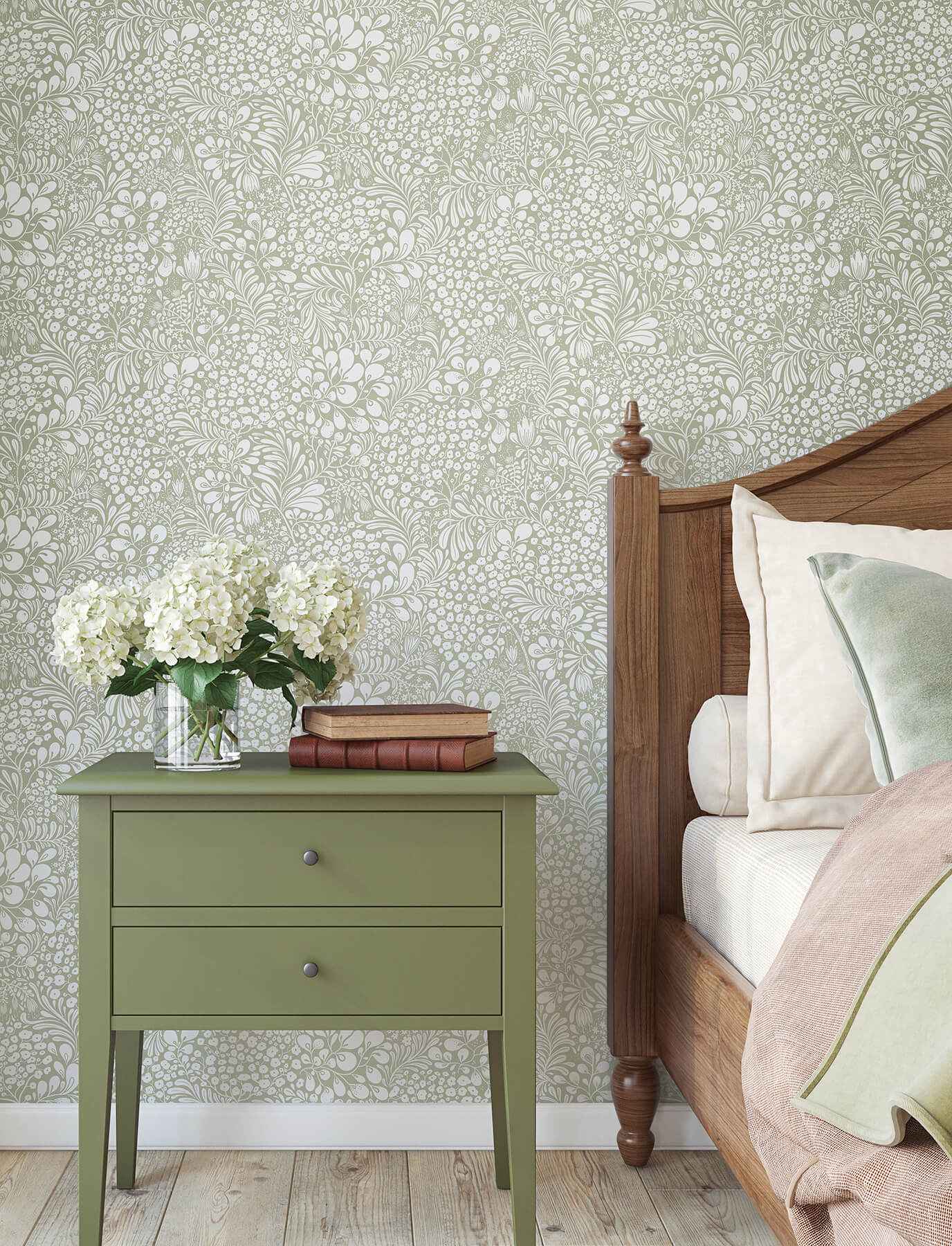 Siv Dark Grey Botanical Wallpaper - York Wallcoverings - 4201-65131 - York Wallcoverings Wallpaper