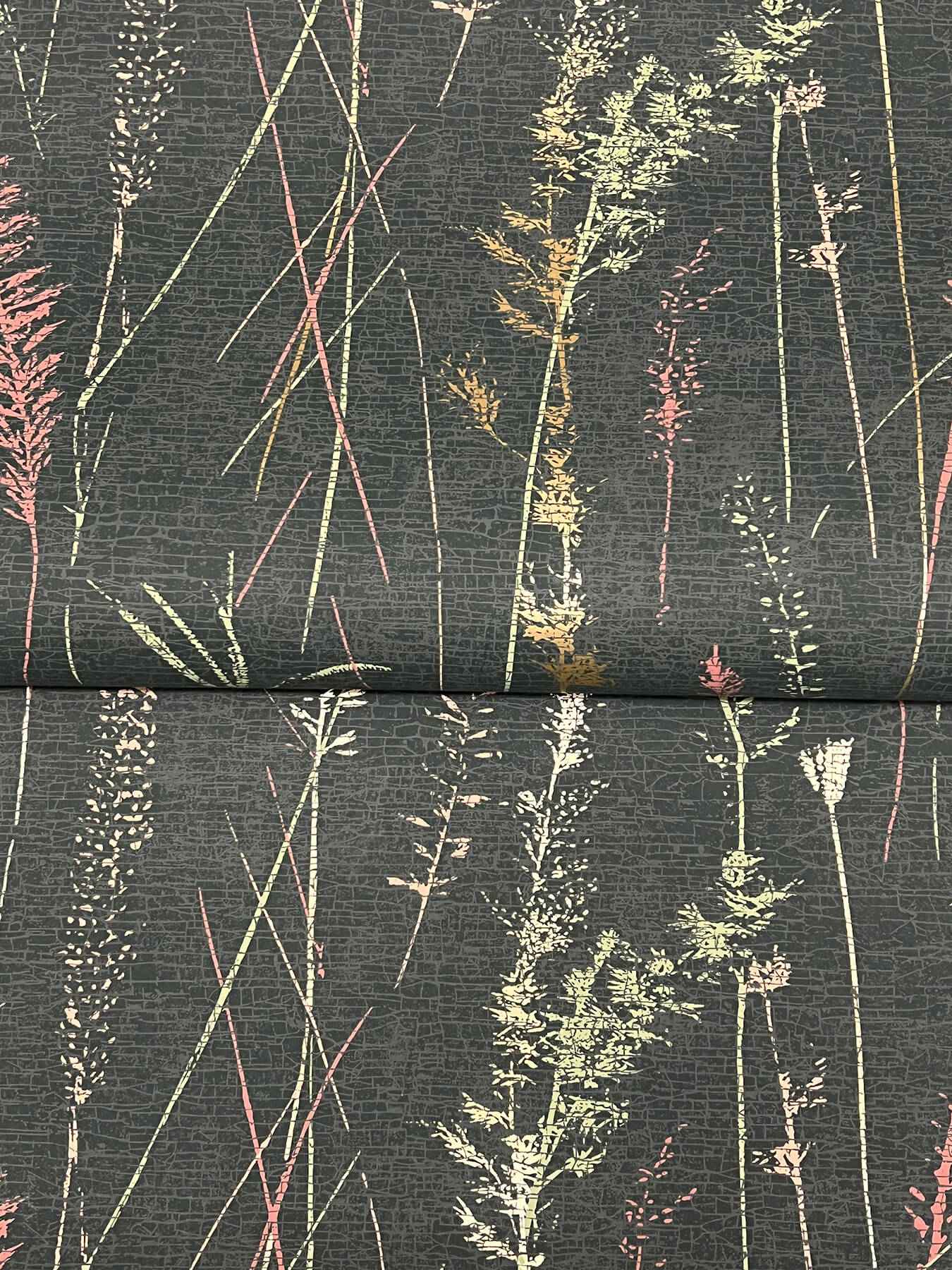 Meadow Splendor Black Botanical Wallpaper - York Wallcoverings - LL3241 - York Wallcoverings Wallpaper