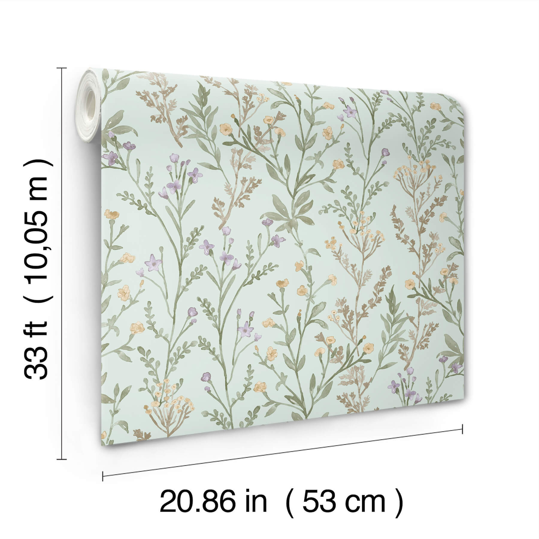 laverne-aquamarine-wildflowers-wallpaper-york-wallcoverings-4191-83018 - York Wallcoverings Papel pintado