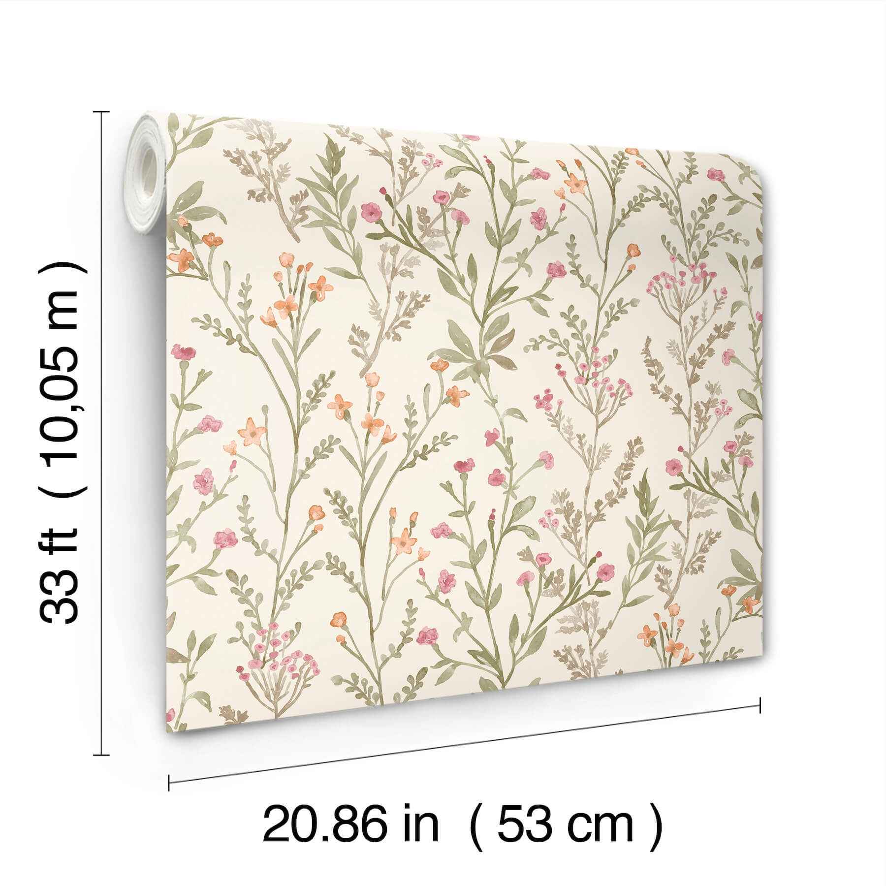 Laverne Green Wildflowers Wallpaper - York Wallcoverings - 4191-83019 - York Wallcoverings Wallpaper