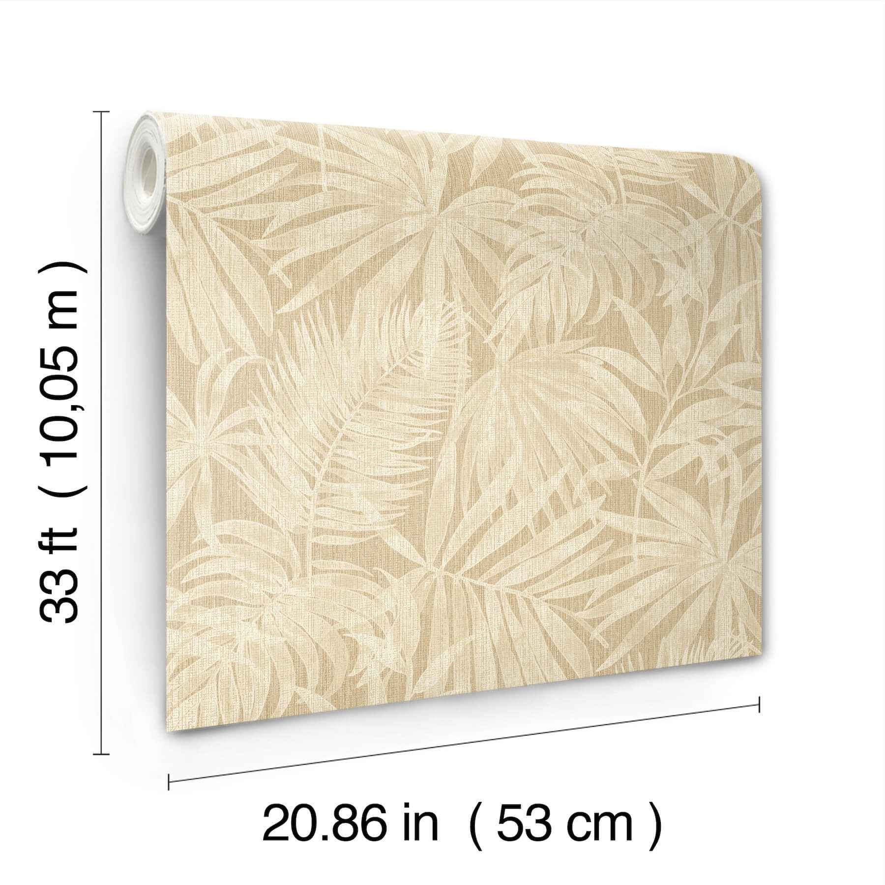 Sonny Light Brown Fronds Wallpaper - York Wallcoverings - 4191-83028 - York Wallcoverings Wallpaper