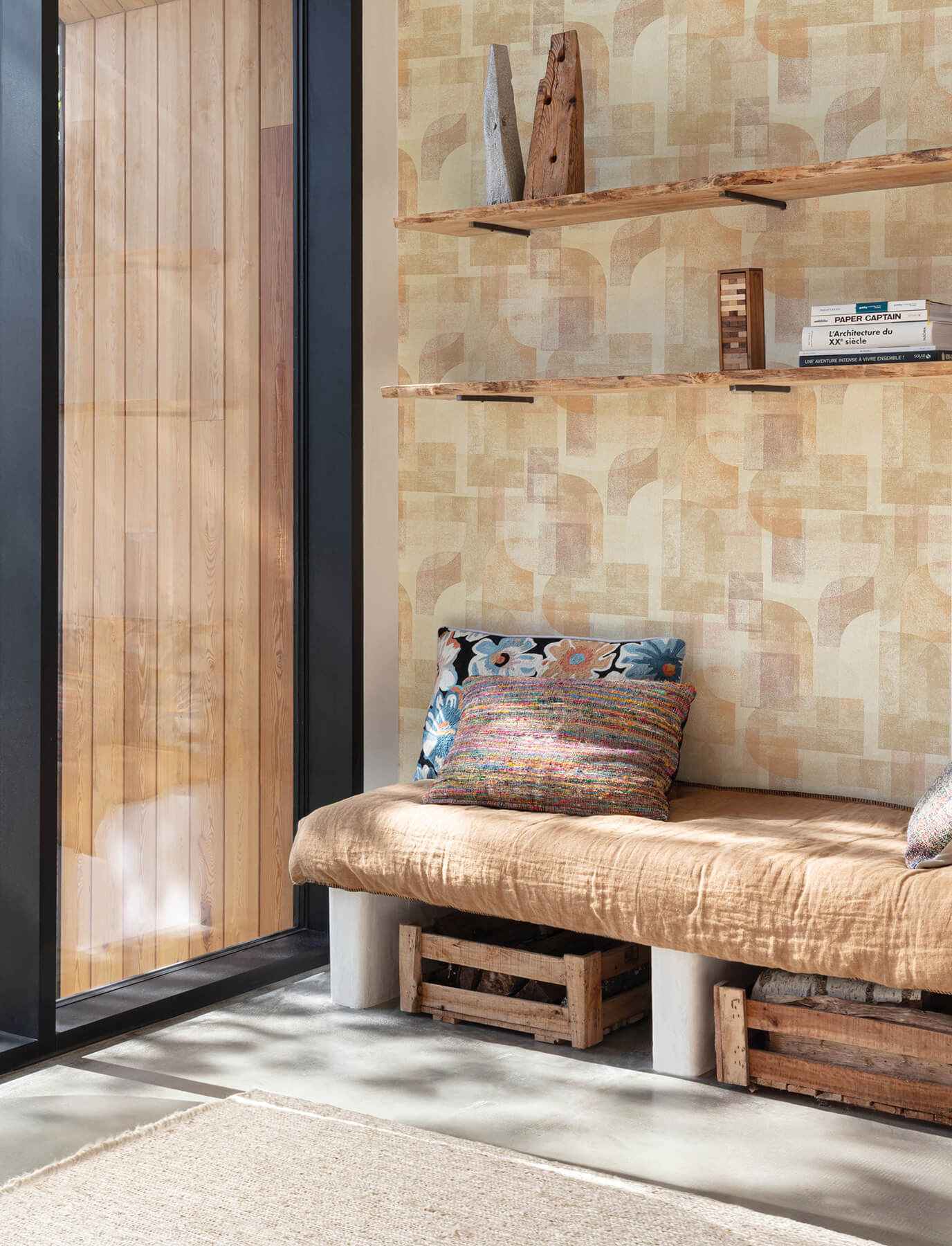 Cassandra Rust Block Geometric Wallpaper - York Wallcoverings - 4191-83033