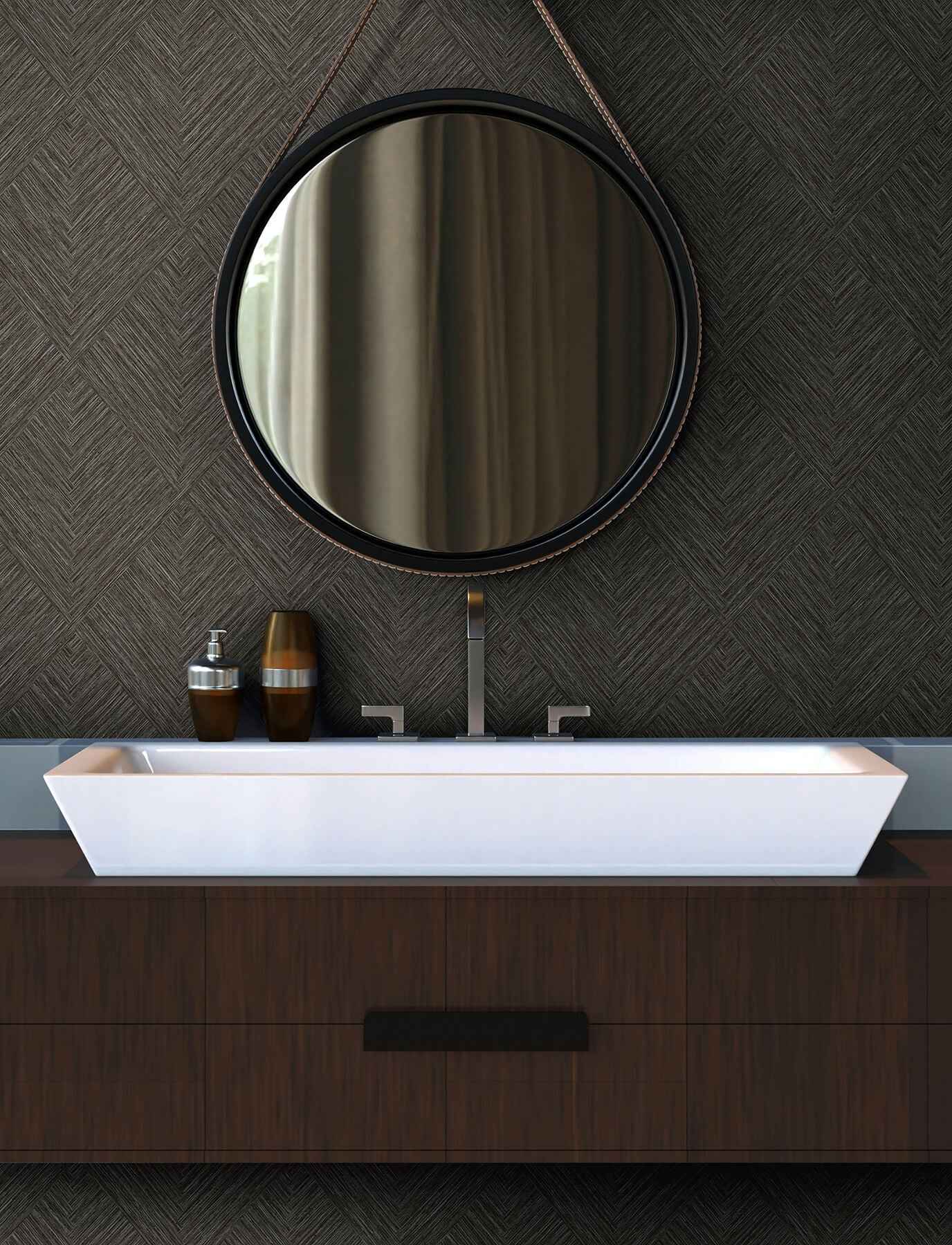Hollis Charcoal Textured Diamond Wallpaper - York Wallcoverings - 4191-83046 - York Wallcoverings Wallpaper