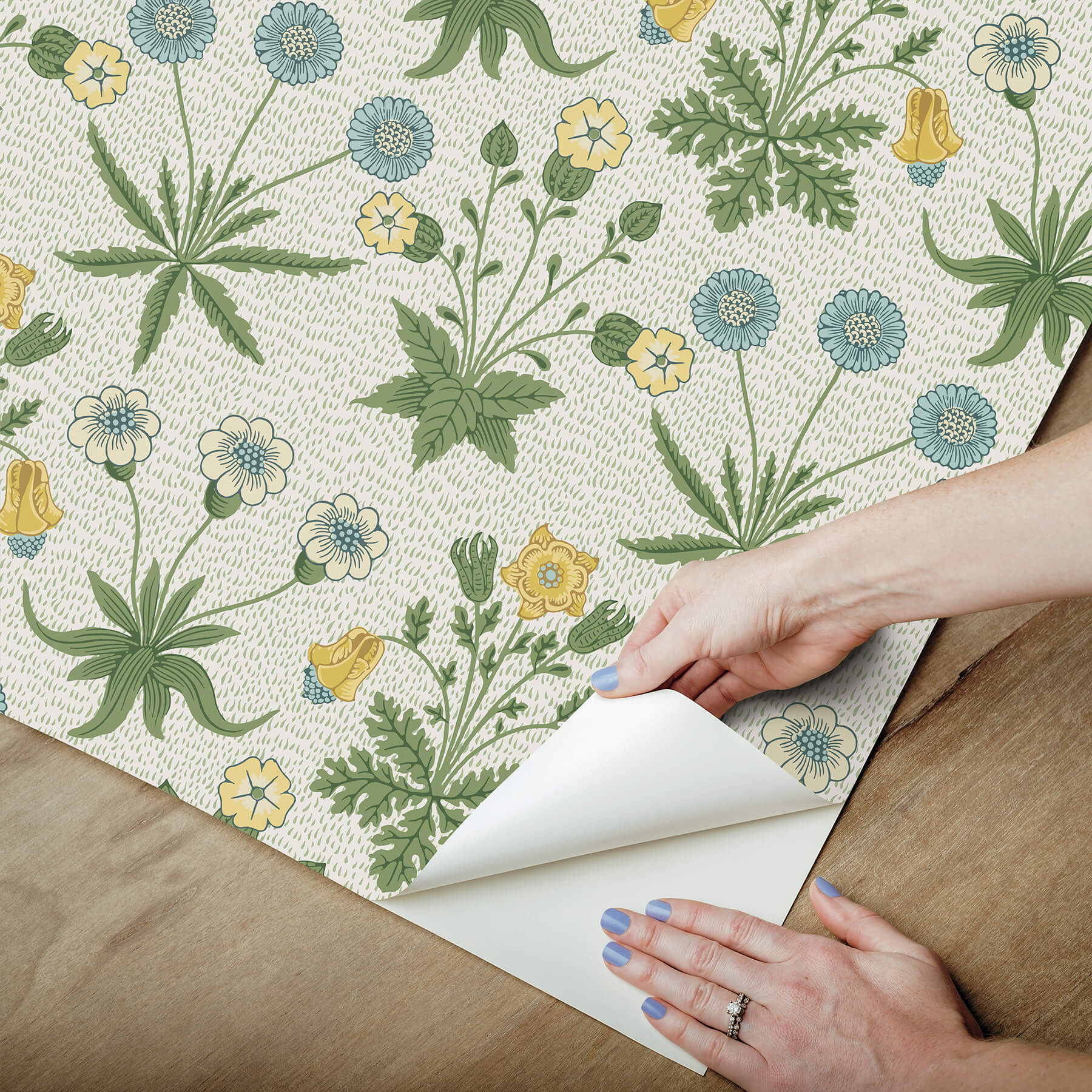 daisy-saffron-and-thyme-peel-and-stick-wallpaper-york-wallcoverings-mcs6595 - York Wallcoverings Wallpaper