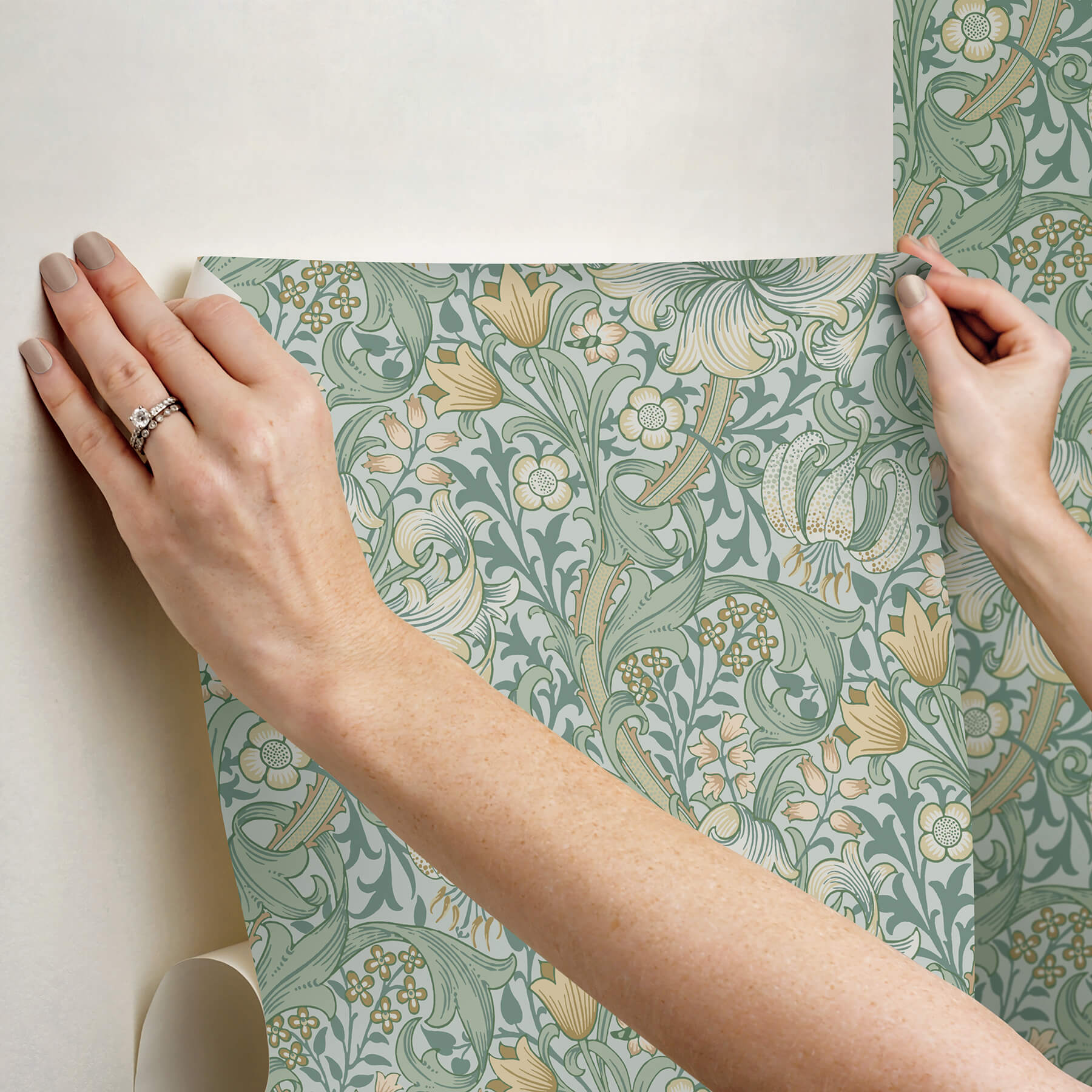 golden-lily-sea-glass-peel-and-stick-wallpaper-york-wallcoverings-mcs6599 - York Wallcoverings Wallpaper