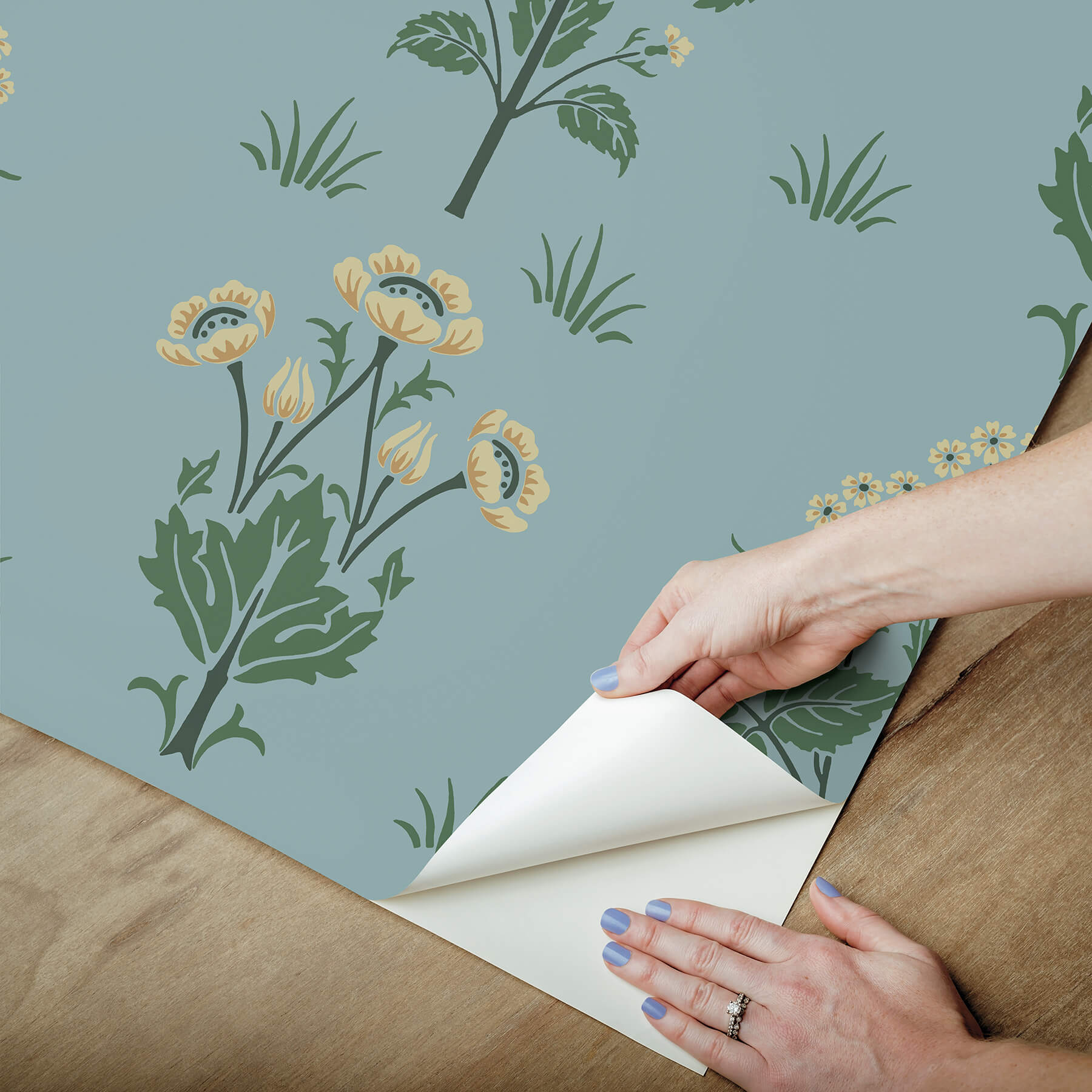 meadow-sweet-woad-and-forest-peel-and-stick-wallpaper-york-wallcoverings-mcs6604 - York Wallcoverings Wallpaper