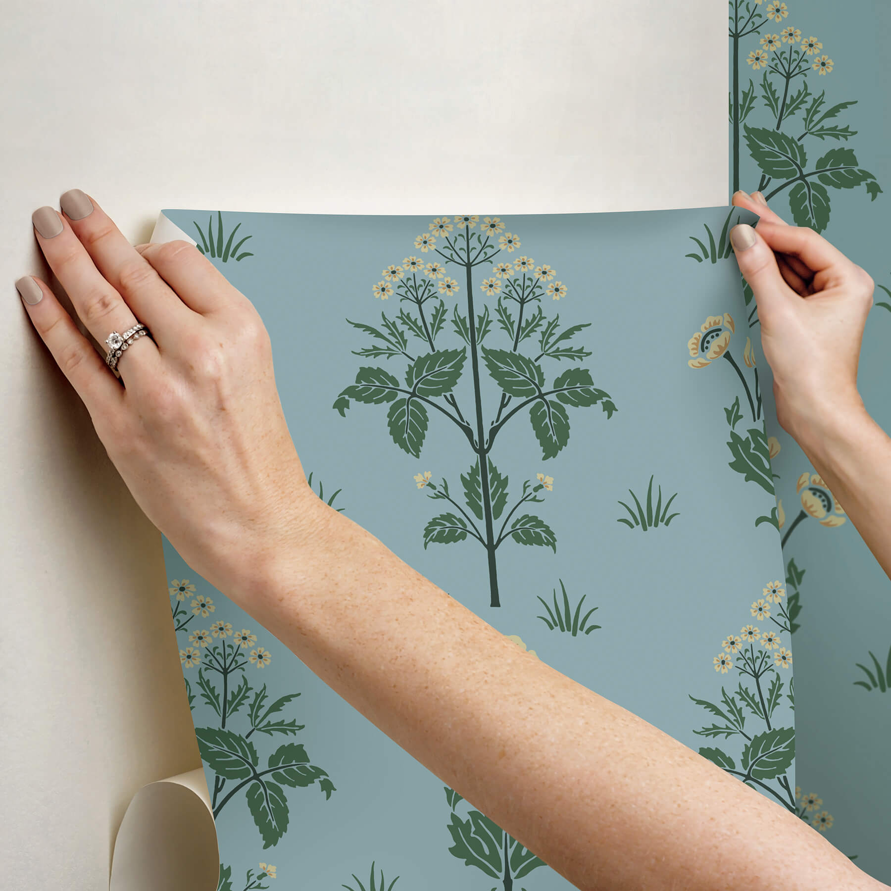 meadow-sweet-woad-and-forest-peel-and-stick-wallpaper-york-wallcoverings-mcs6604 - York Wallcoverings Wallpaper