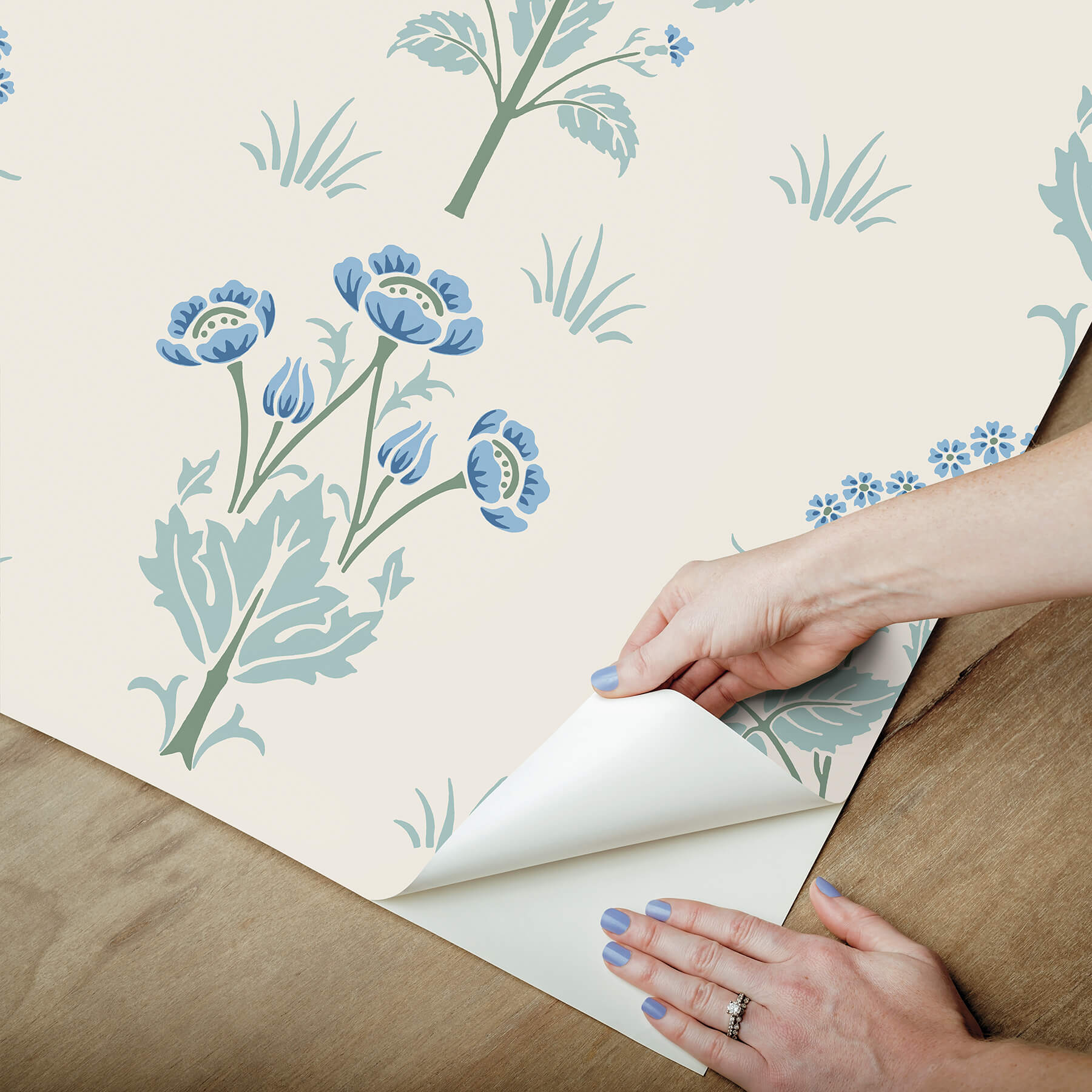 meadow-sweet-chalk-and-wedgwood-peel-and-stick-wallpaper-york-wallcoverings-mcs6605 - York Wallcoverings Wallpaper