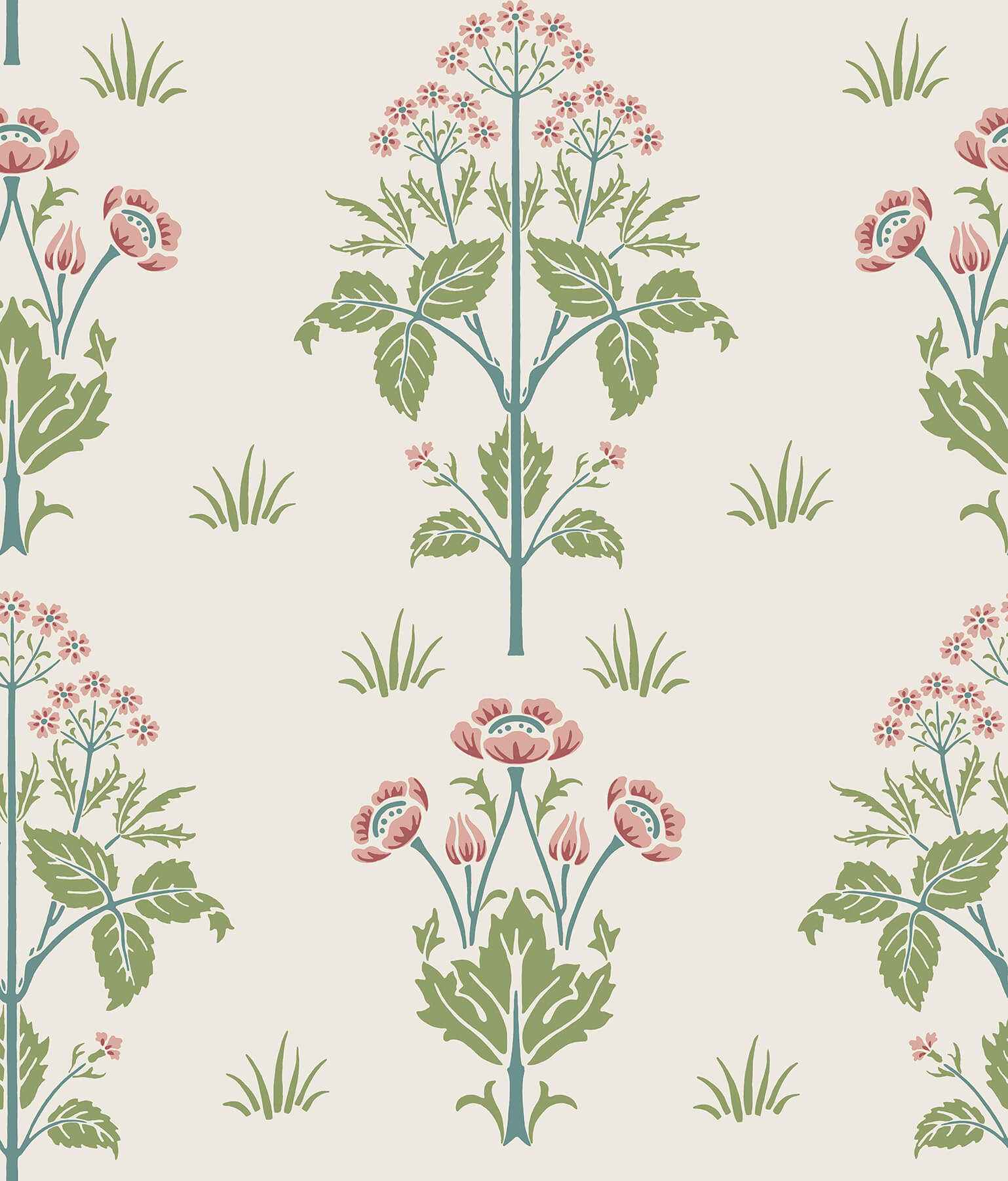 Meadow Sweet Cotton and Rose Peel and Stick Wallpaper - York Wallcoverings - MCS6606 - York Wallcoverings Wallpaper