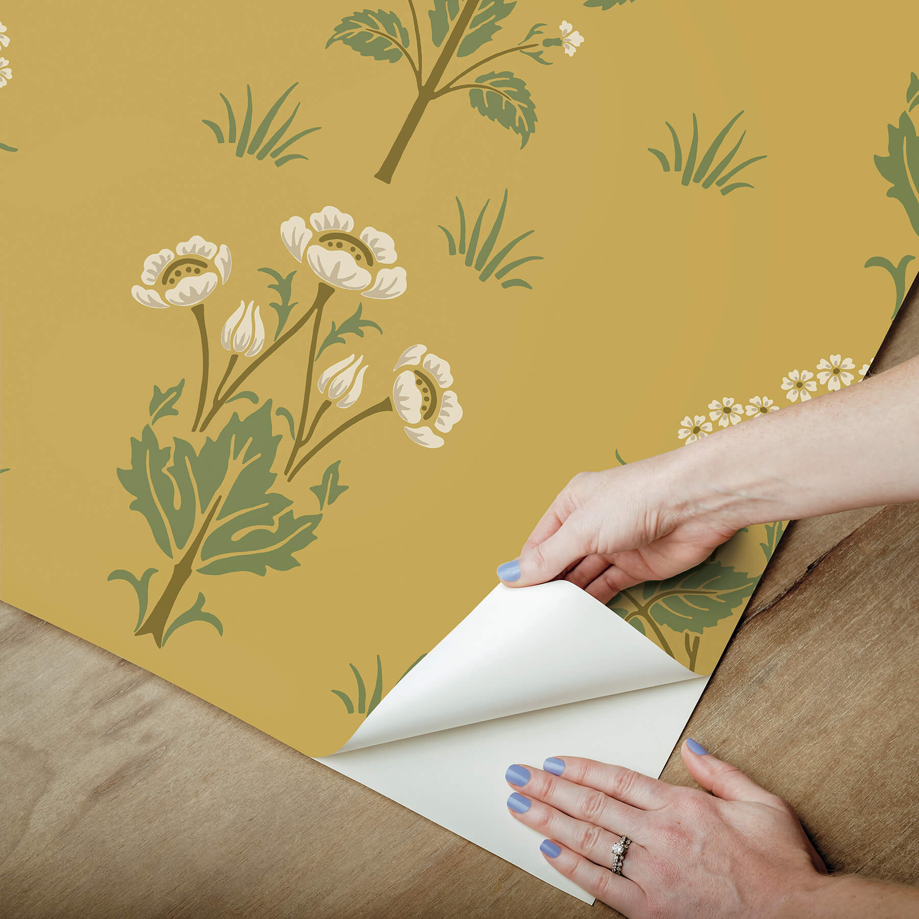 meadow-sweet-saffron-and-thyme-peel-and-stick-wallpaper-york-wallcoverings-mcs6607 - York Wallcoverings Wallpaper