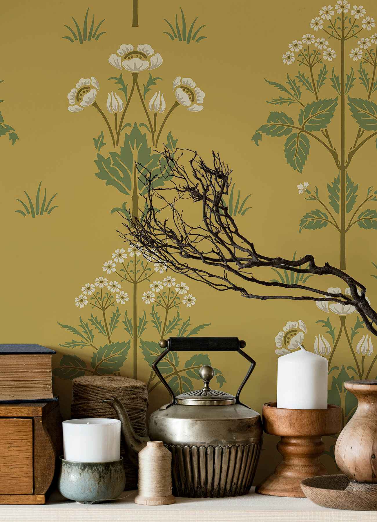 Meadow Sweet Saffron and Thyme Peel and - York Wallcoverings - MCS6607 - York Wallcoverings Wallpaper