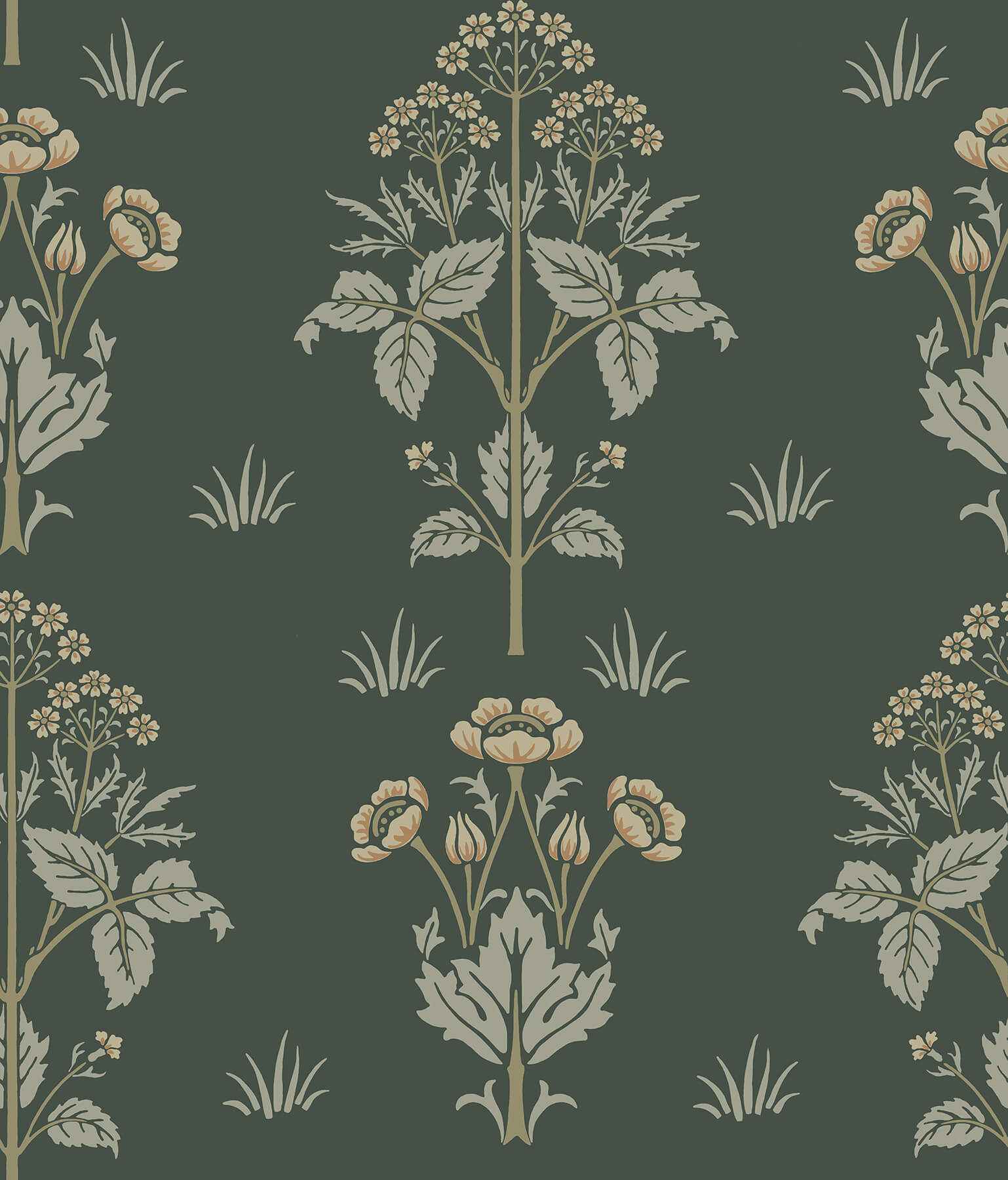 Meadow Sweet Bayleaf and Manilla Peel and Stick Wallpaper - York Wallcoverings - MCS6608