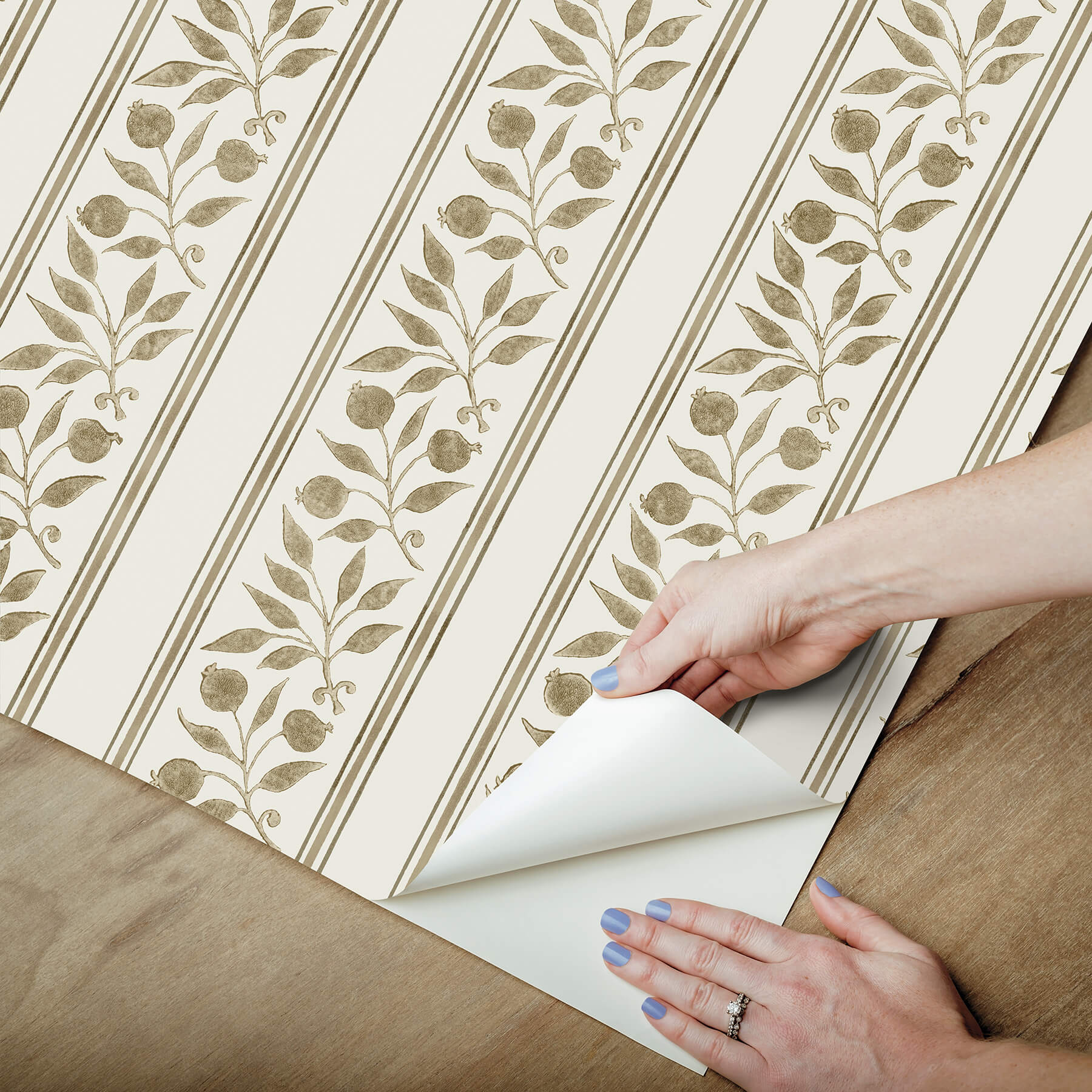 rosehip-stripe-flax-peel-and-stick-wallpaper-york-wallcoverings-mcs6611 - York Wallcoverings Wallpaper