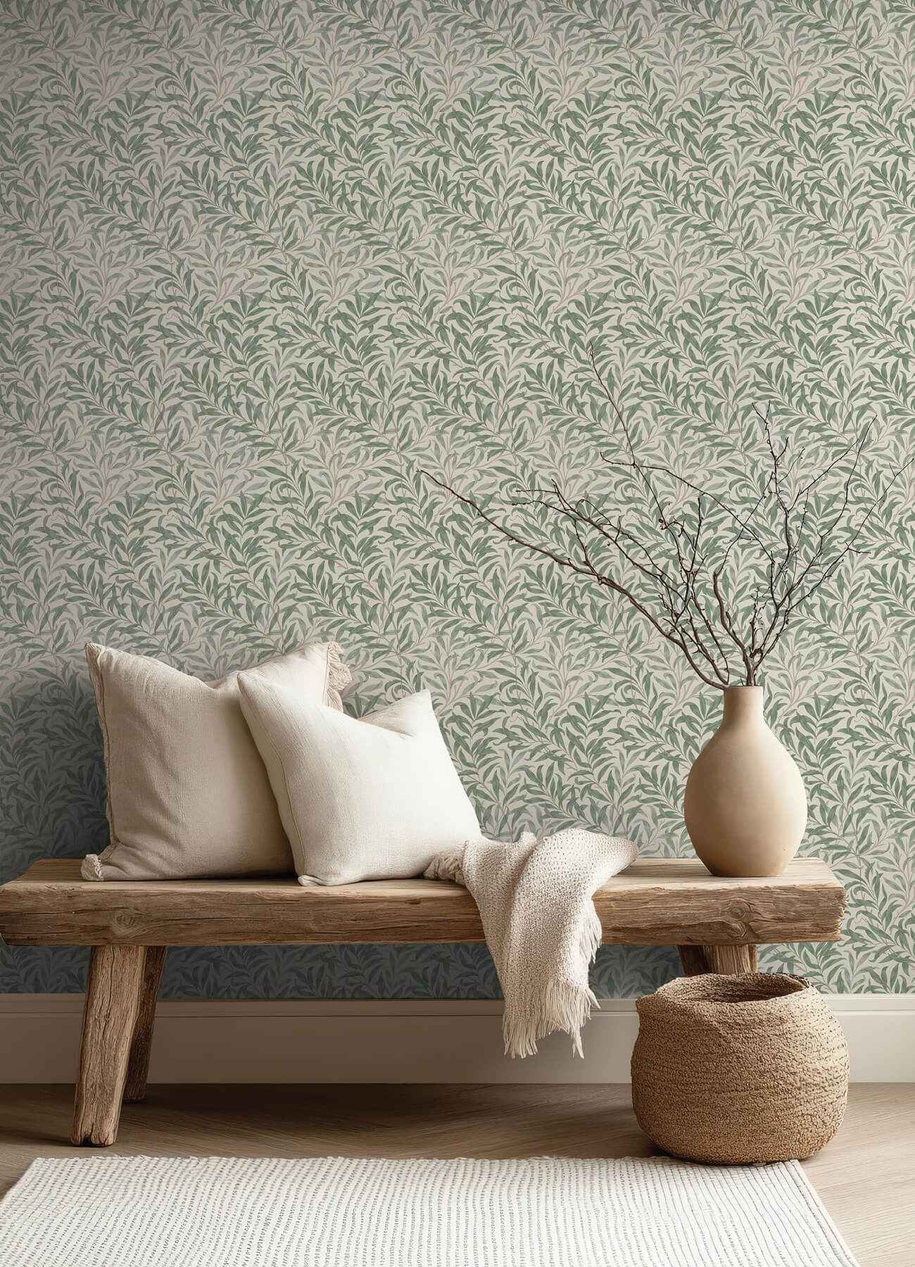 Willow Boughs Bayleaf Peel and Stick Wallpaper - York Wallcoverings - MCS6619 - York Wallcoverings Wallpaper