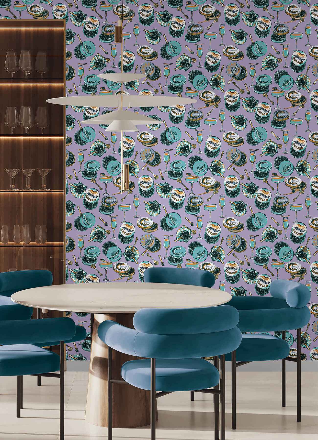 Champagne and Caviar Lavendar Peel and Stick Wallpaper - York Wallcoverings - PFS6559 - York Wallcoverings Wallpaper
