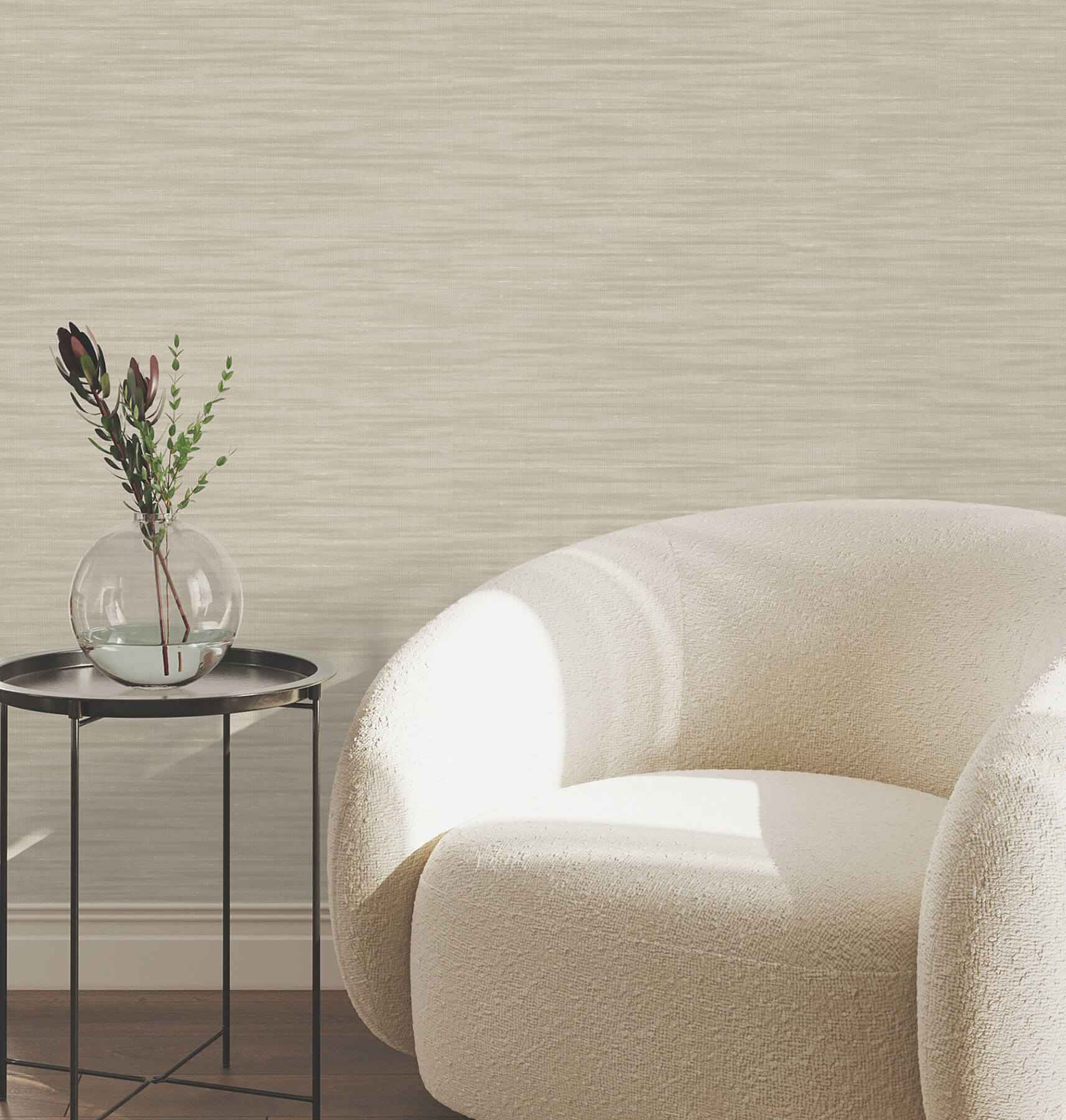 Sari Silk Beige Faux Fabric Wallpaper - York Wallcoverings - UW1001N - York Wallcoverings Wallpaper