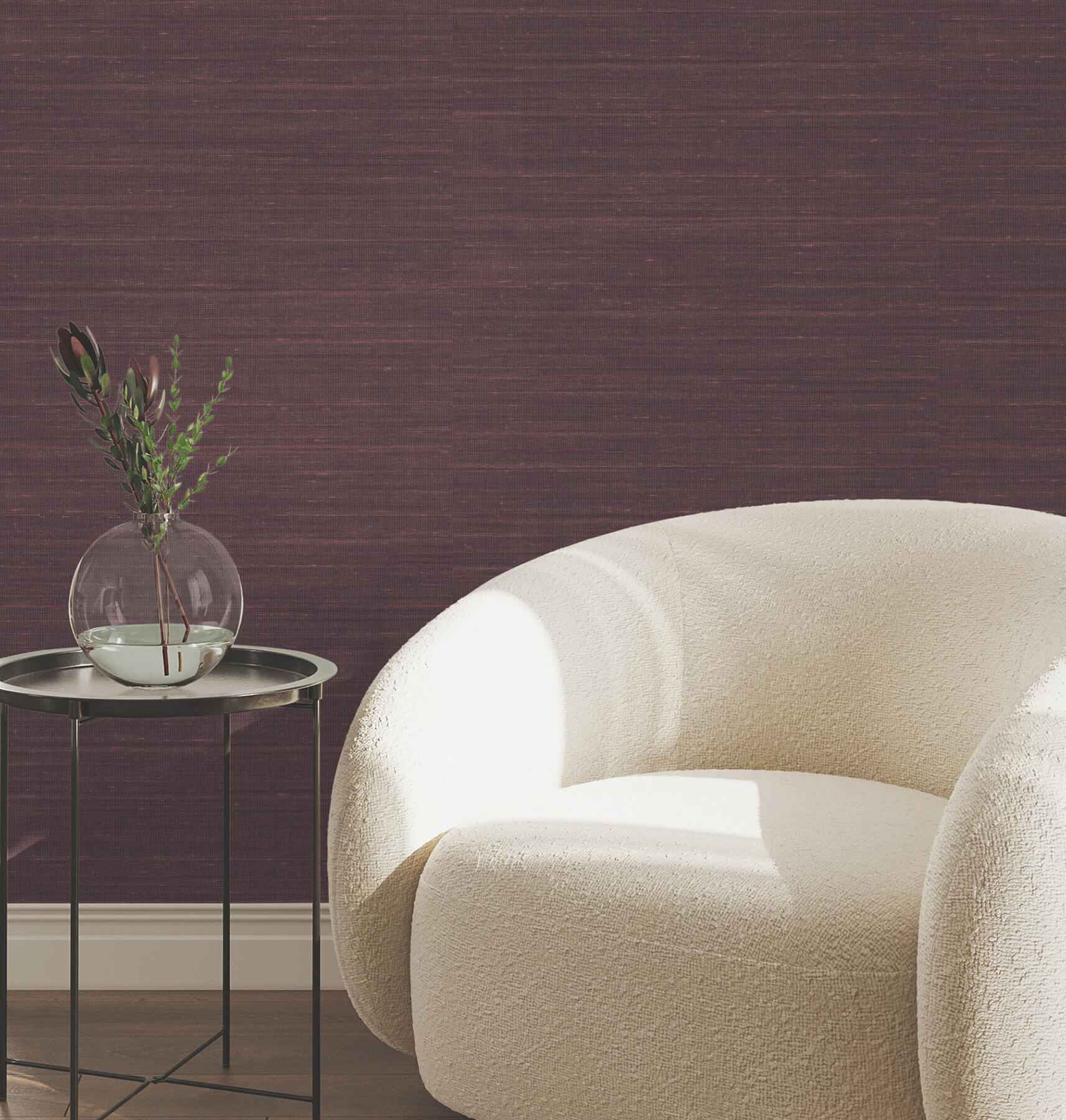 Sari Silk Merlot Faux Fabric Wallpaper - York Wallcoverings - UW1009N - York Wallcoverings Wallpaper